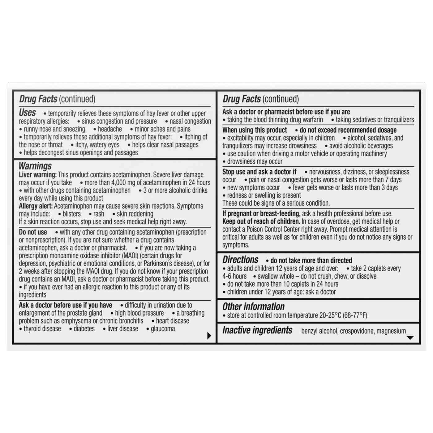 Flonase Headache & Allergy Relief Caplets; image 4 of 7