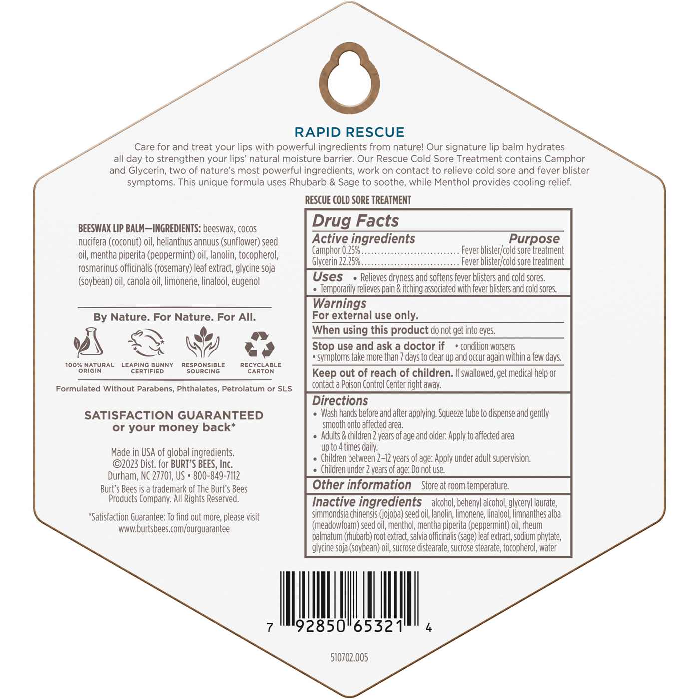 Burt's Bees Cold Sore Treatment & Beeswax Lip Balm Shop Lip balm