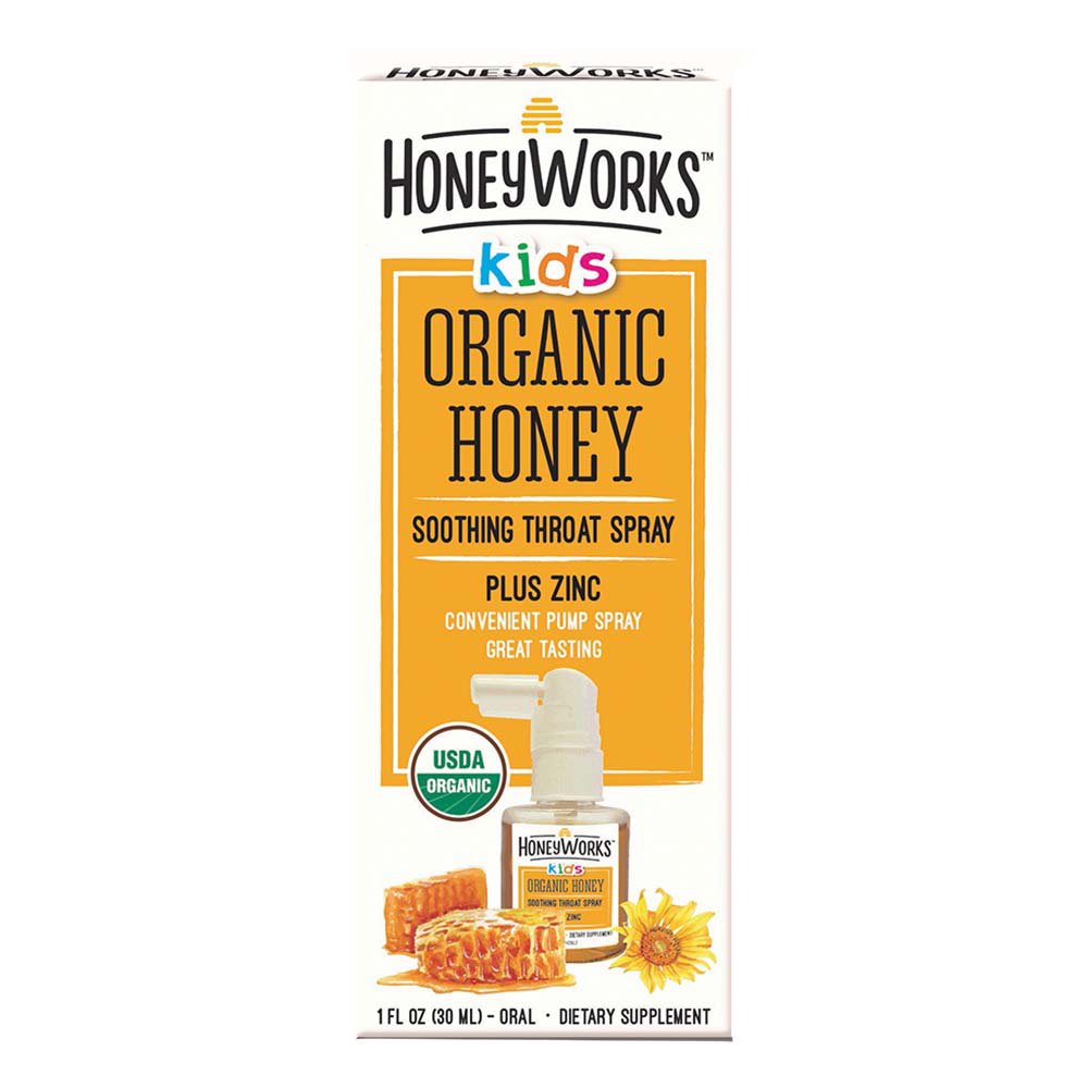 Honey Works Kids Organic Honey Soothing Throat Spray, 1.00 FL OZ