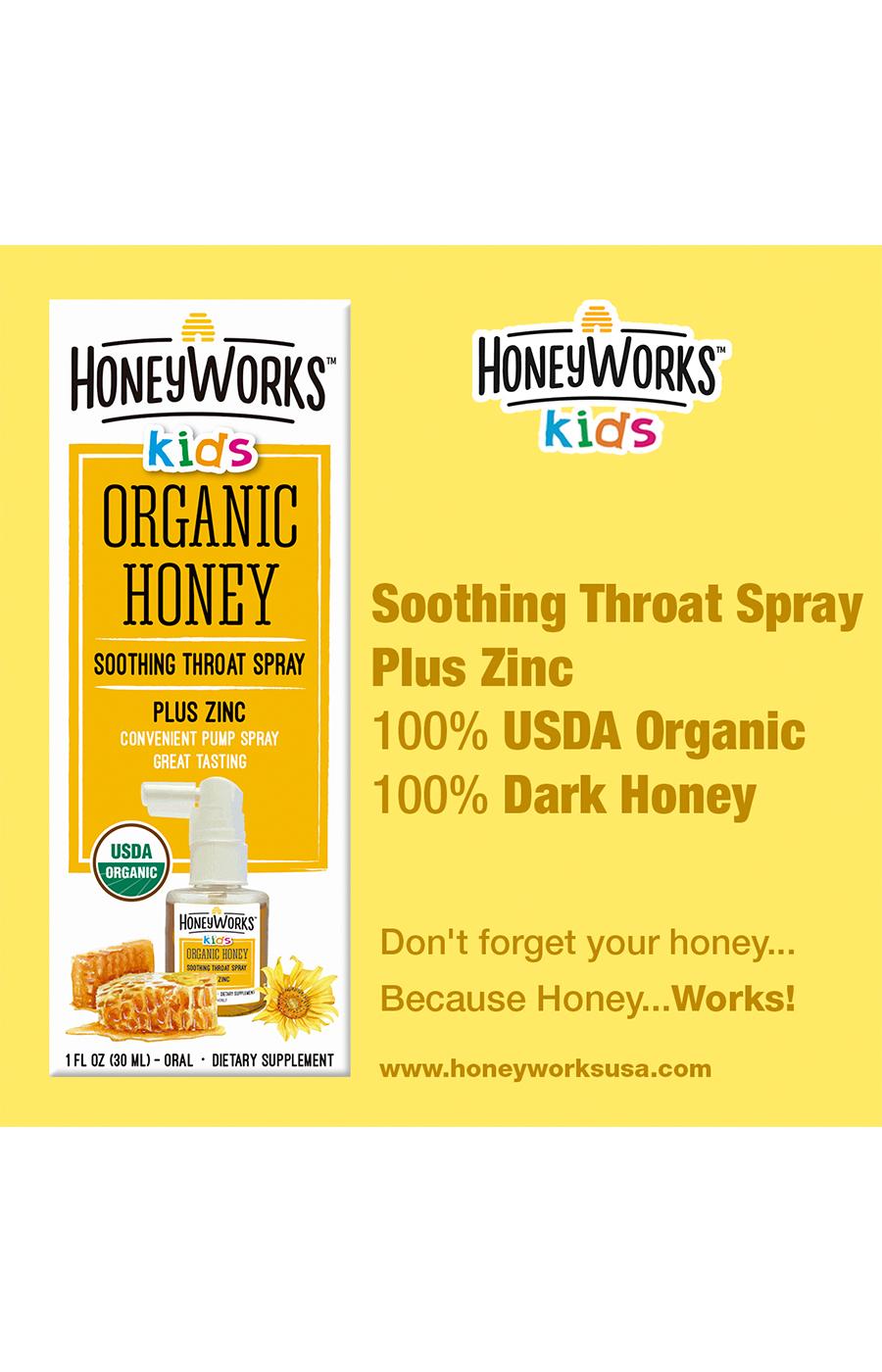 Honey Works Kids Organic Honey Soothing Throat Spray; image 5 of 5