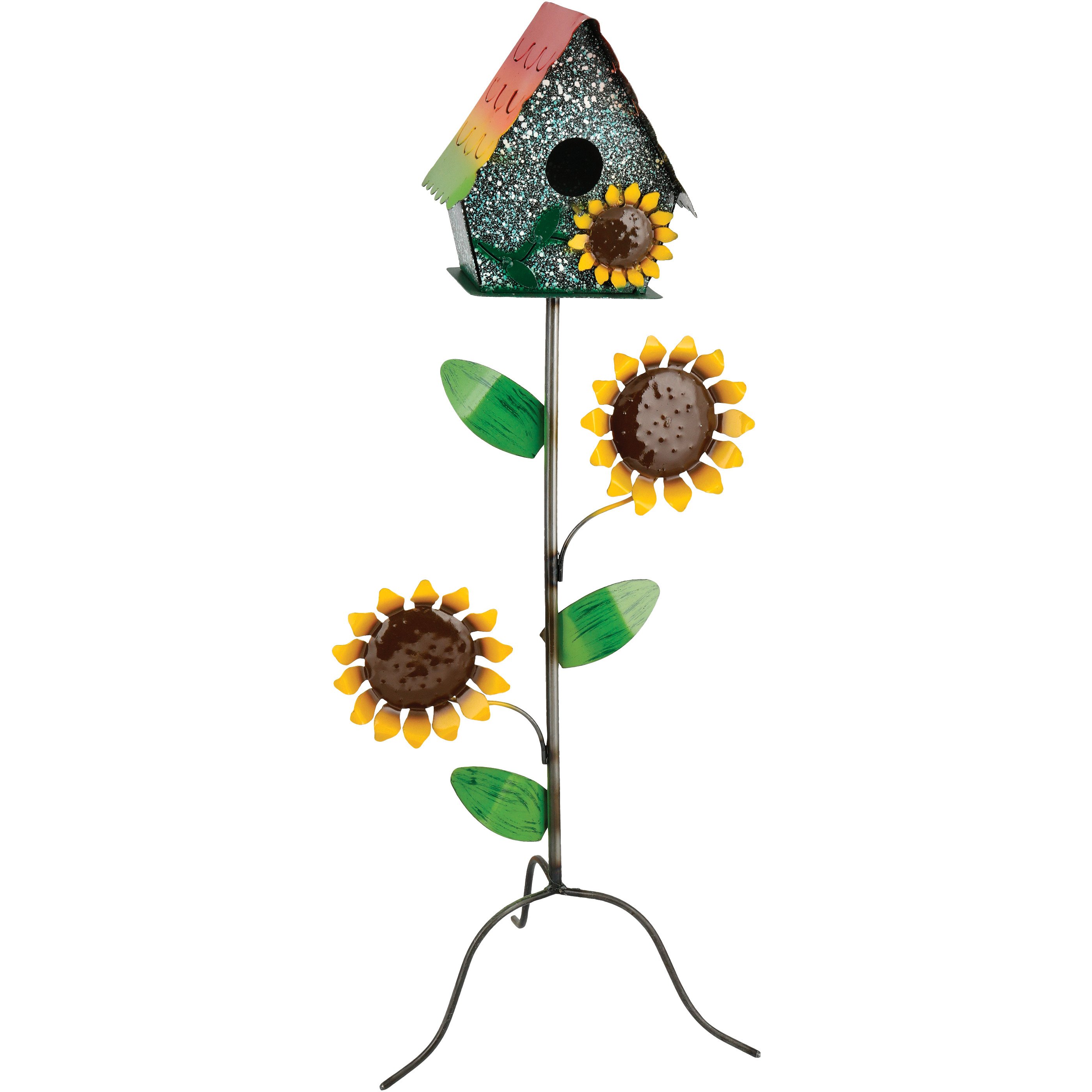 Creative Decor Sourcing Sunflowers Metal Bird House Stand Shop