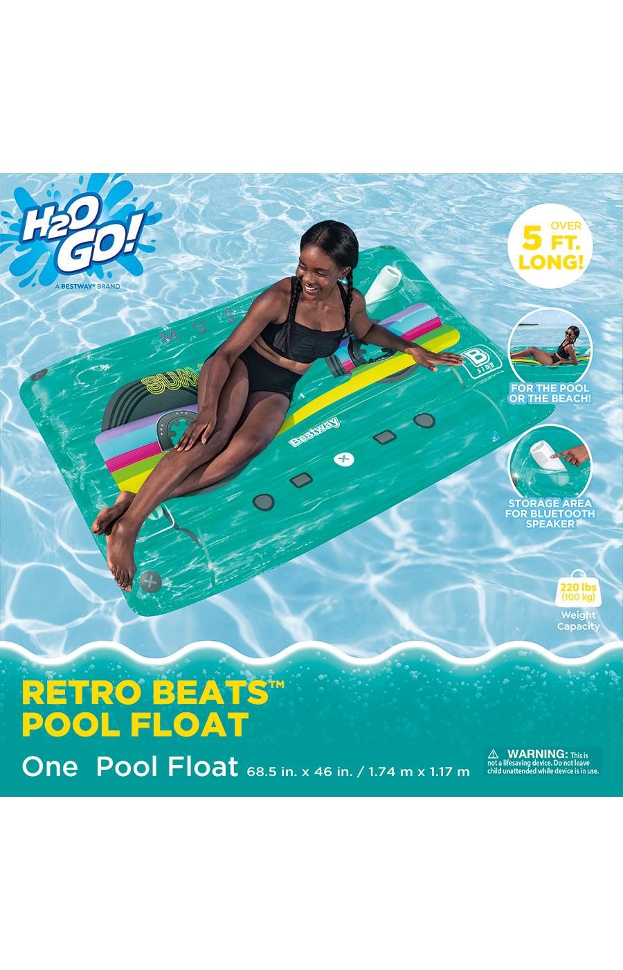 H2O Go! Retro Beats Inflatable Pool Float; image 1 of 2