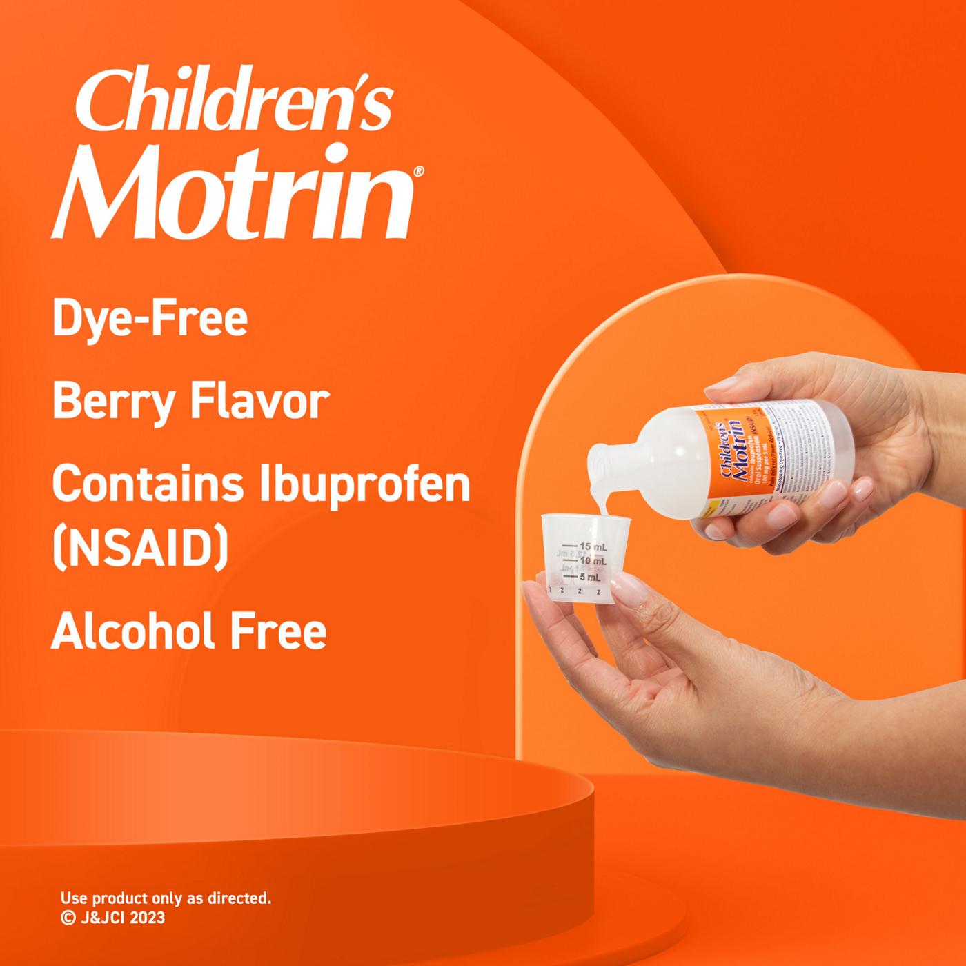 Children's Motrin Oral Suspension Dye-Free Berry Liquid; image 5 of 8