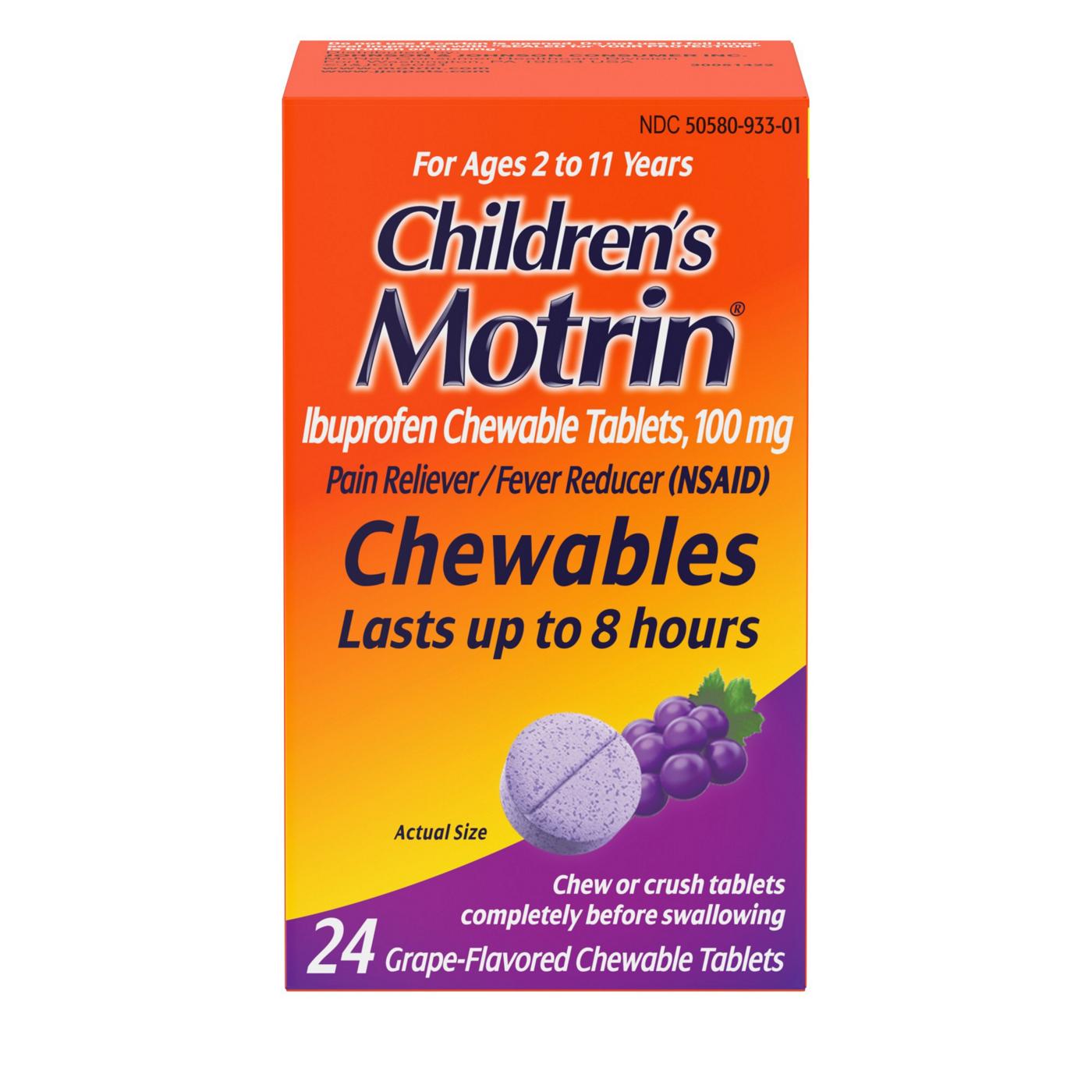 Children's Motrin Chewable Tablets Grape; image 1 of 5