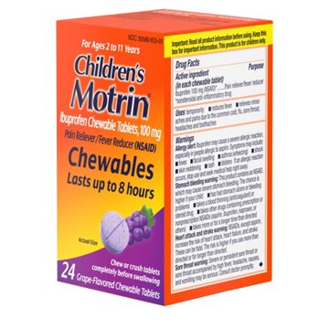 Motrin Children's Ibuprofen Chewable Tabs - Grape