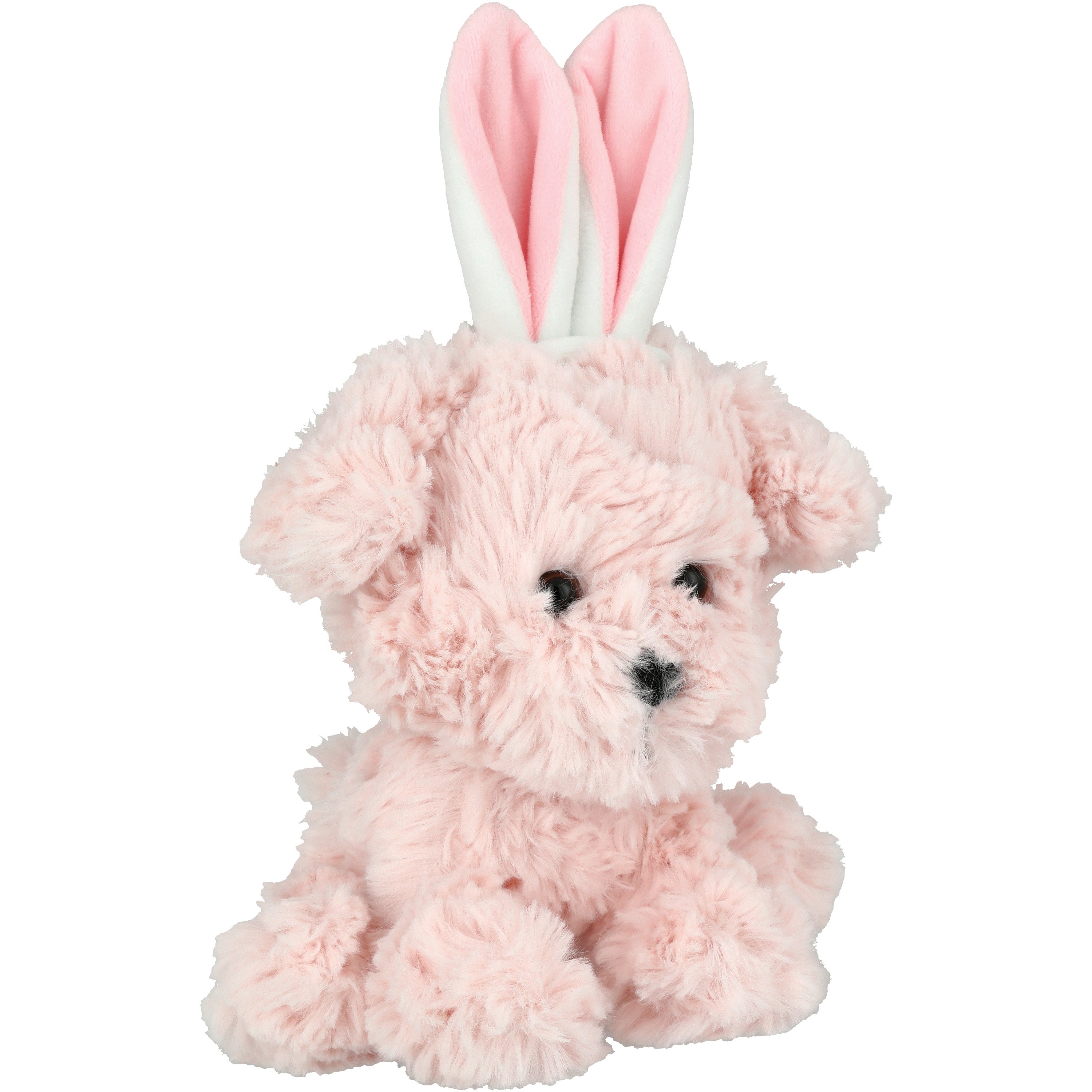 Destination Holiday Plush Dog with Easter Bunny Ears Pink Shop