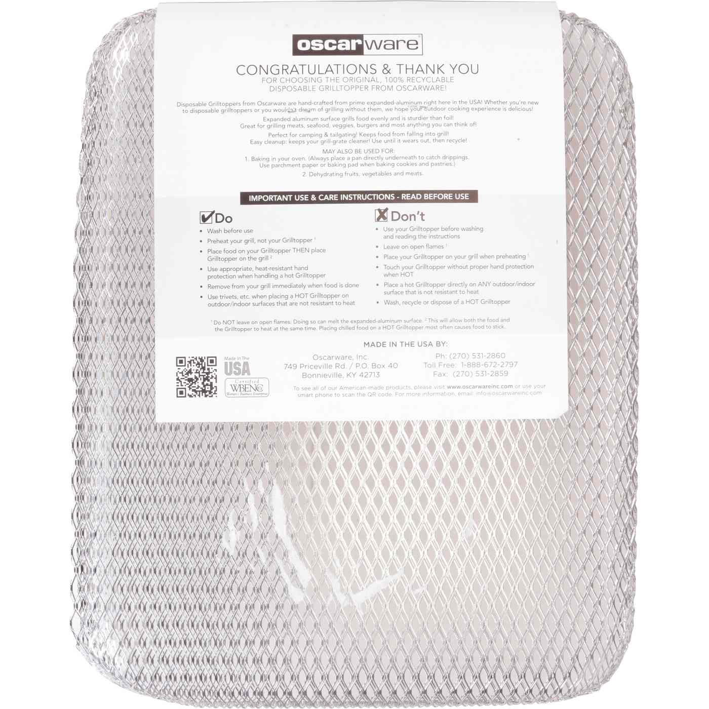 Oscarware Disposable Grill Toppers, 3 pk Shop Cookware & utensils at