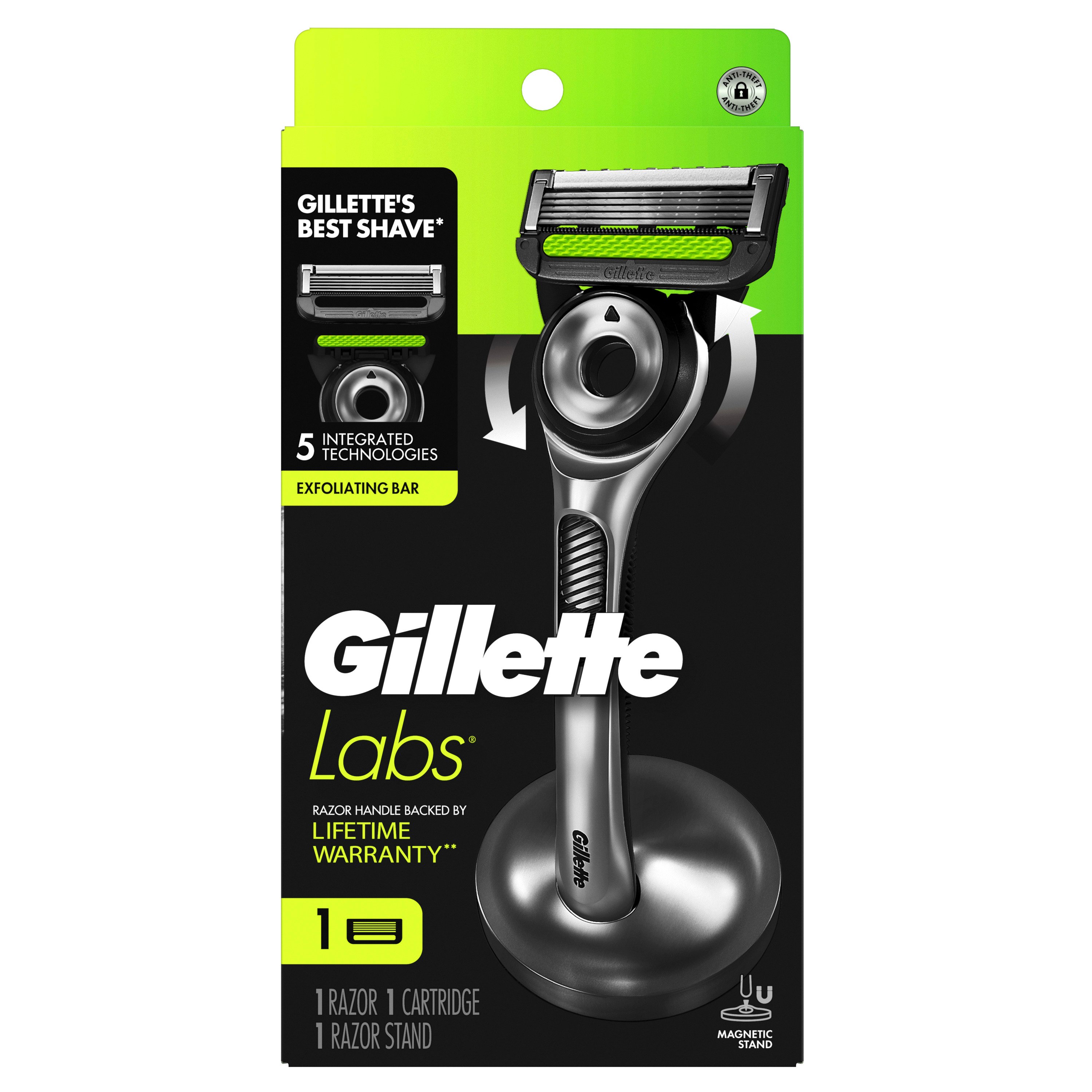 Gillette Labs Razor + 1 Blade Refill + Magnetic Stand for Men