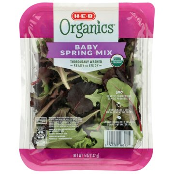 H-E-B Organics Fresh Baby Spring Mix Lettuce, 5 oz