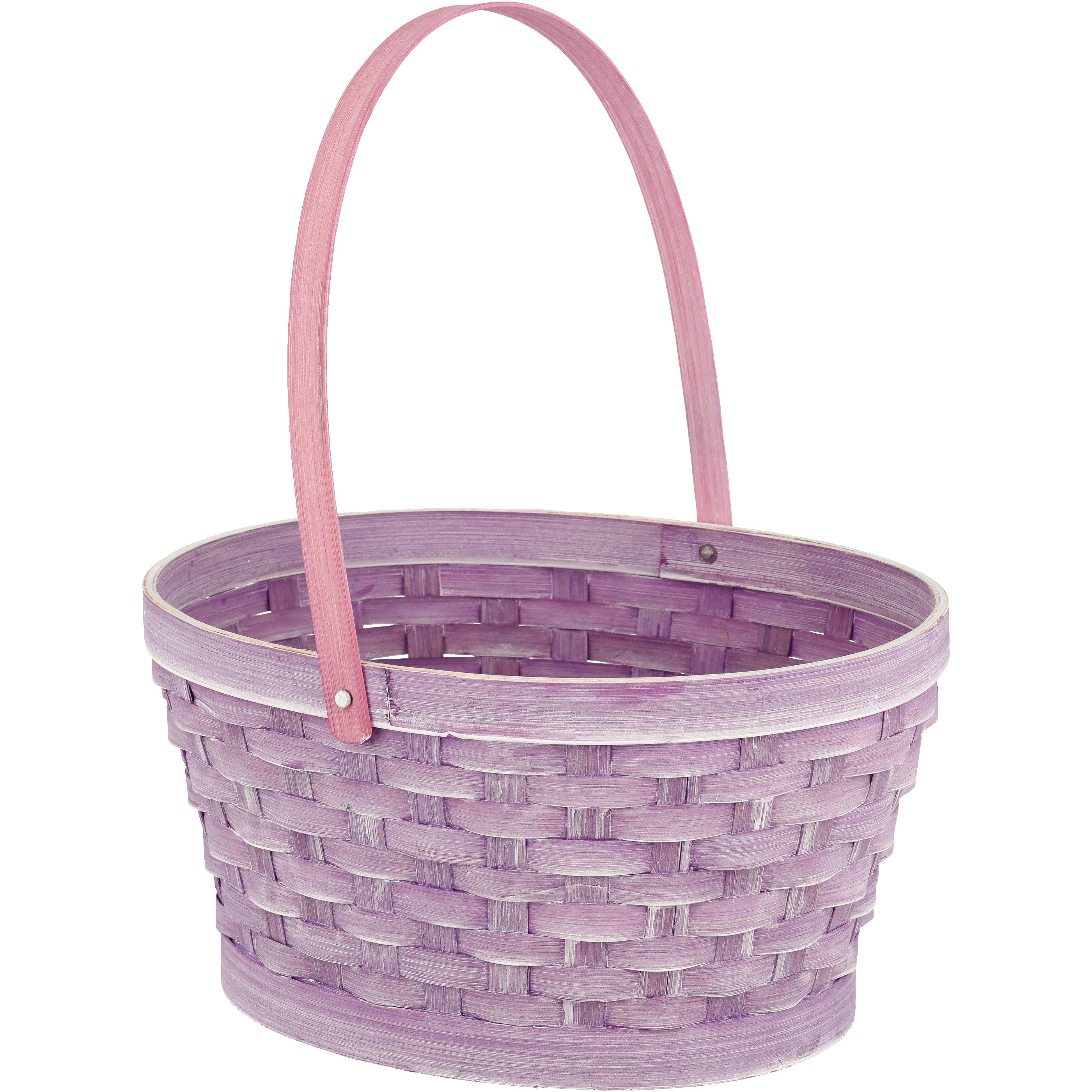 Destination Holiday Woven Bamboo Oval Easter Basket Purple Shop Seasonal Decor at HEB