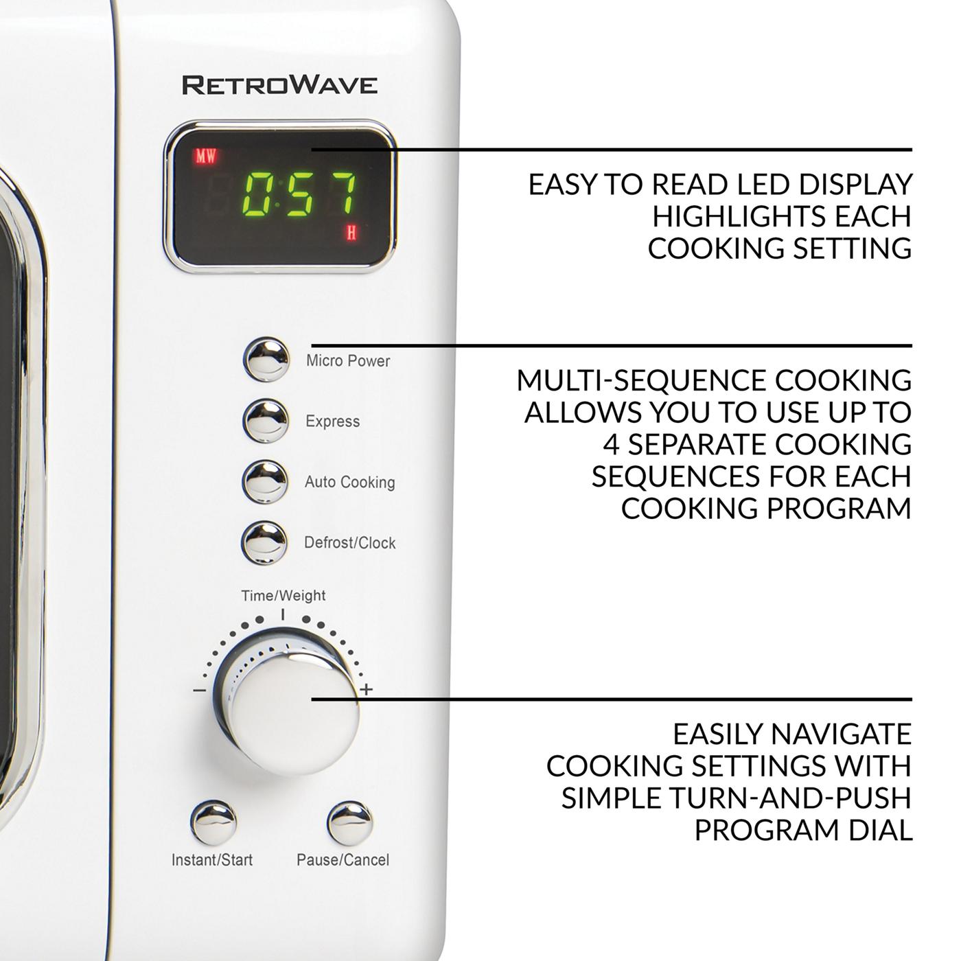 Nostalgia RetroWave Classic Countertop Microwave - White; image 2 of 5