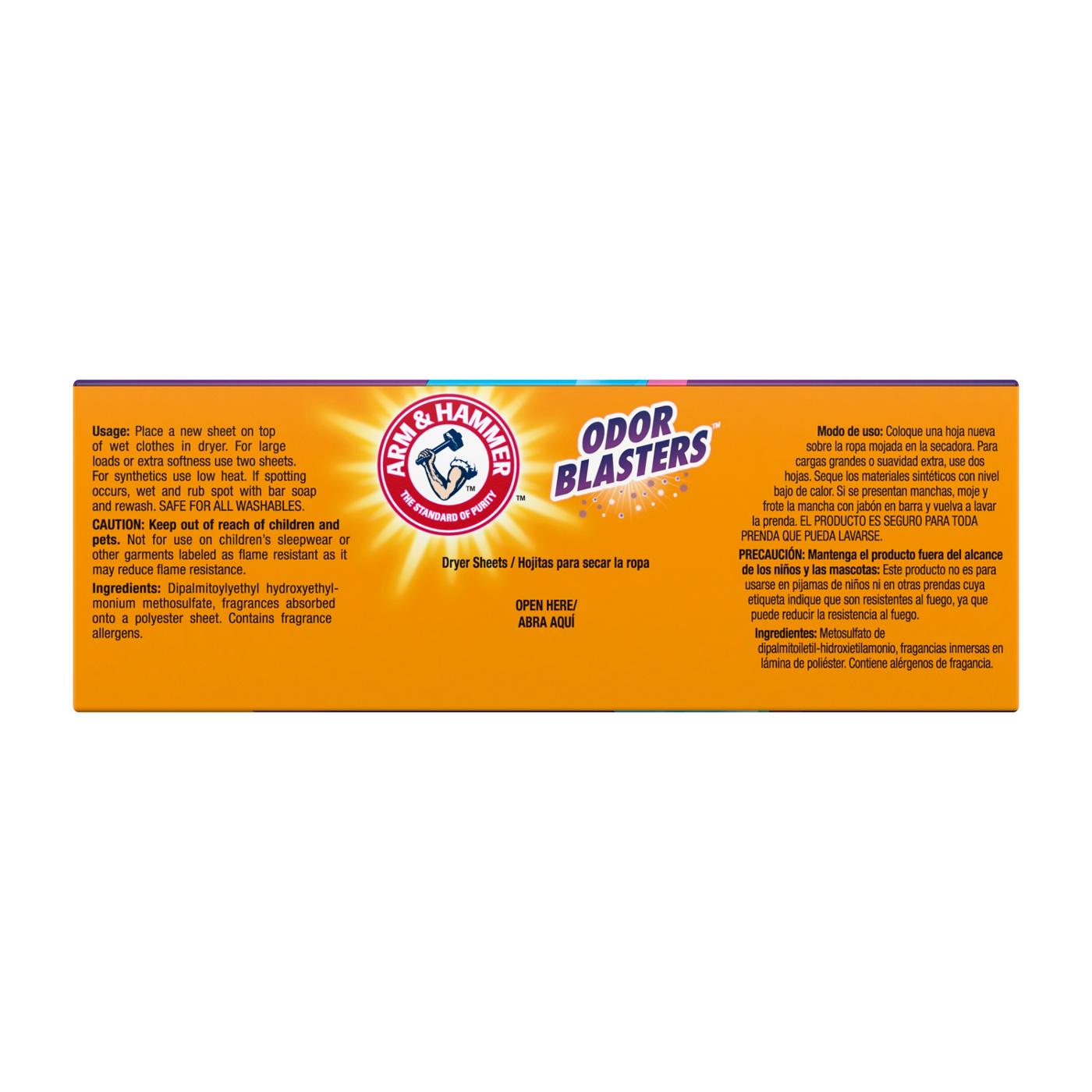 Arm & Hammer Odor Blasters Fabric Softener Dryer Sheets - Fresh Burst; image 10 of 10