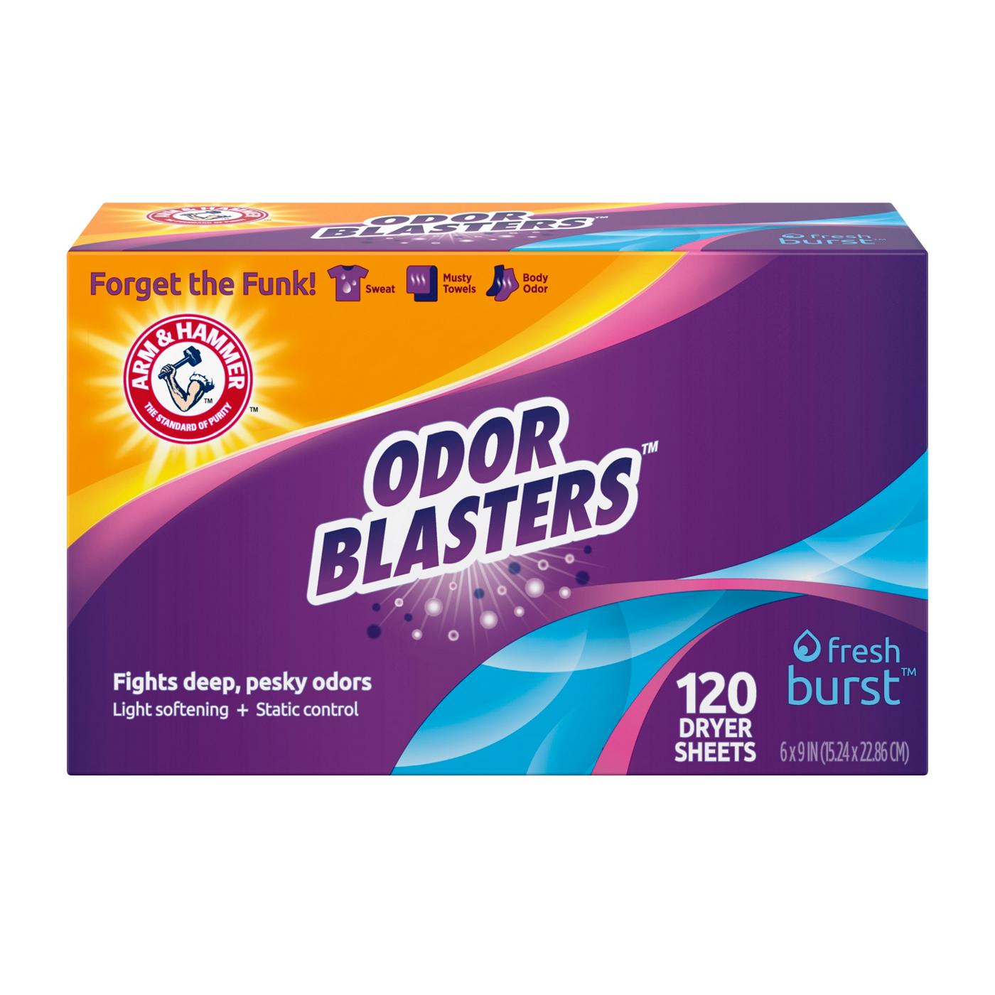 Arm & Hammer Odor Blasters Fabric Softener Dryer Sheets - Fresh Burst; image 1 of 3