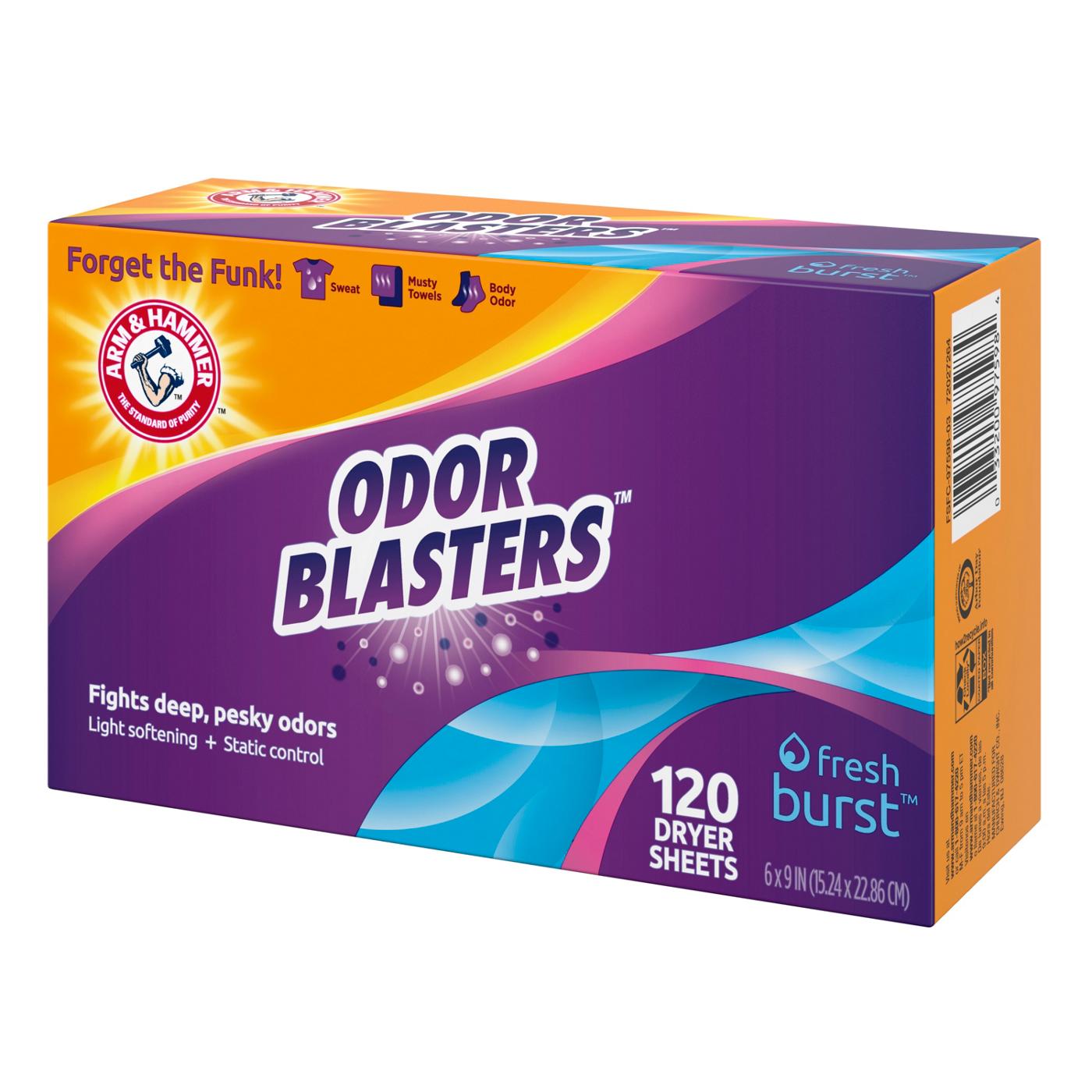 Arm & Hammer Odor Blasters Fabric Softener Dryer Sheets - Fresh Burst; image 3 of 10