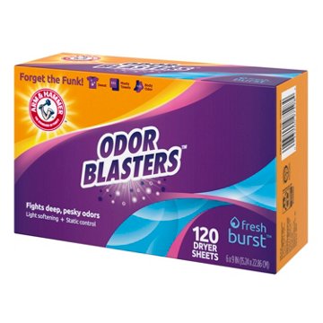 Arm & Hammer Odor Blasters Fabric Softener Dryer Sheets - Fresh Burst, 120 ct