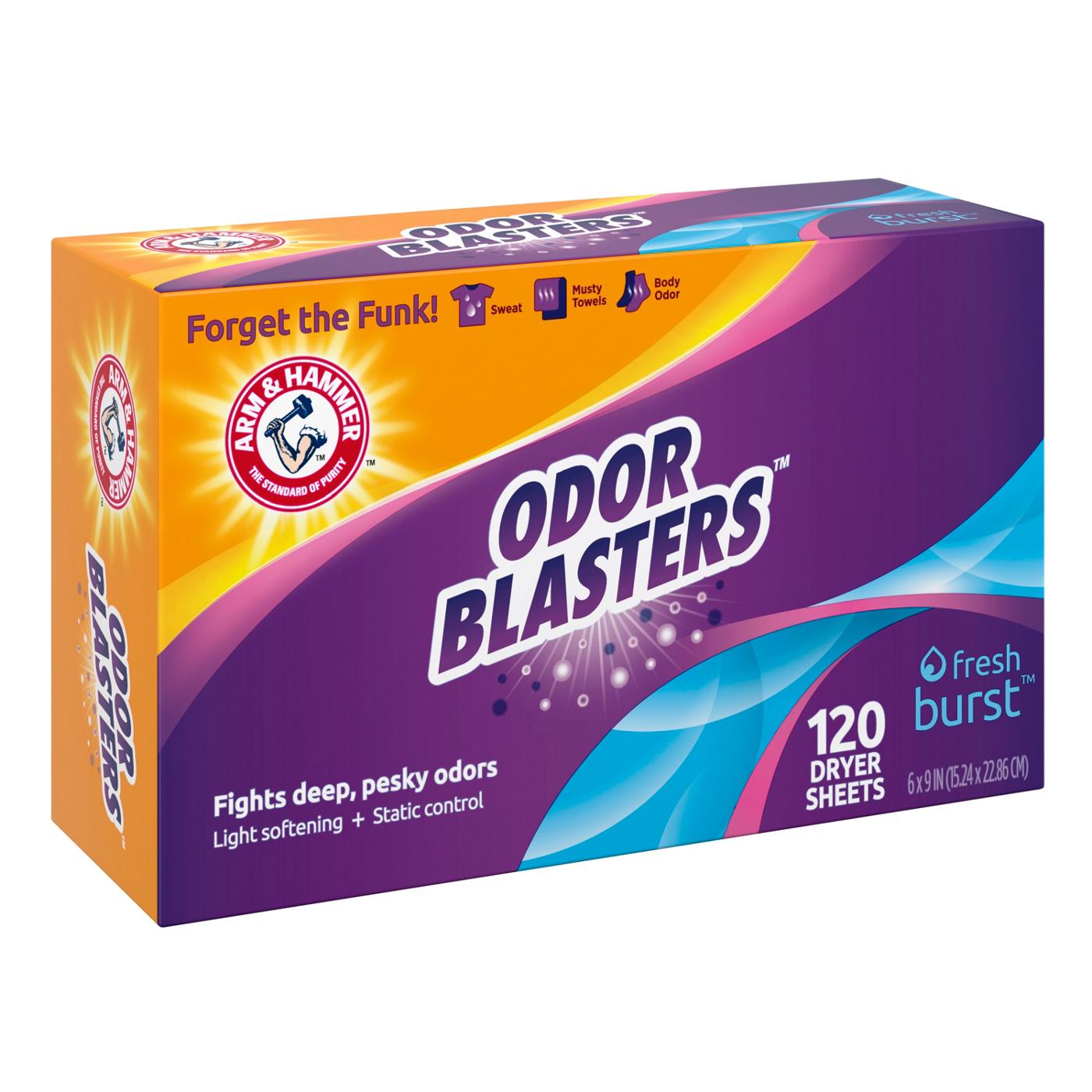 Arm & Hammer Odor Blasters Fabric Softener Dryer Sheets - Fresh Burst; image 8 of 10