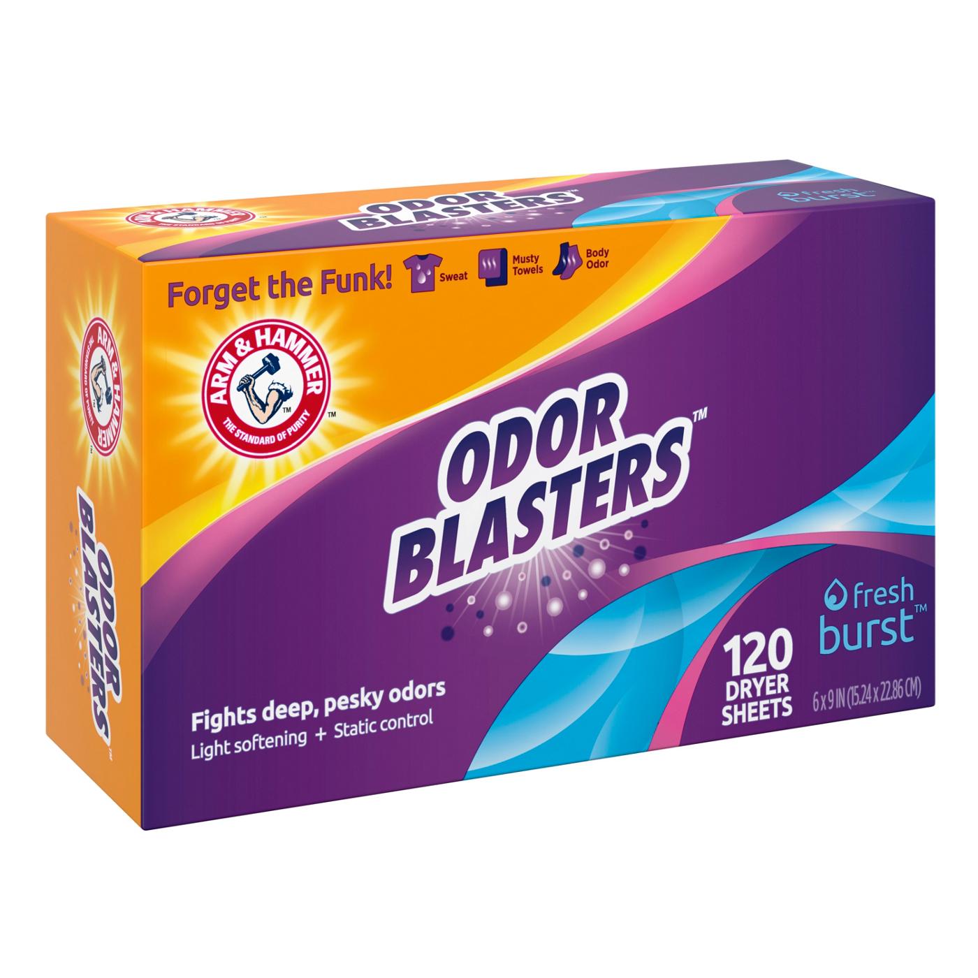 Arm & Hammer Odor Blasters Fabric Softener Dryer Sheets - Fresh Burst; image 9 of 10