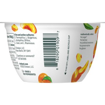 Chobani Zero Sugar Peach Greek Yogurt