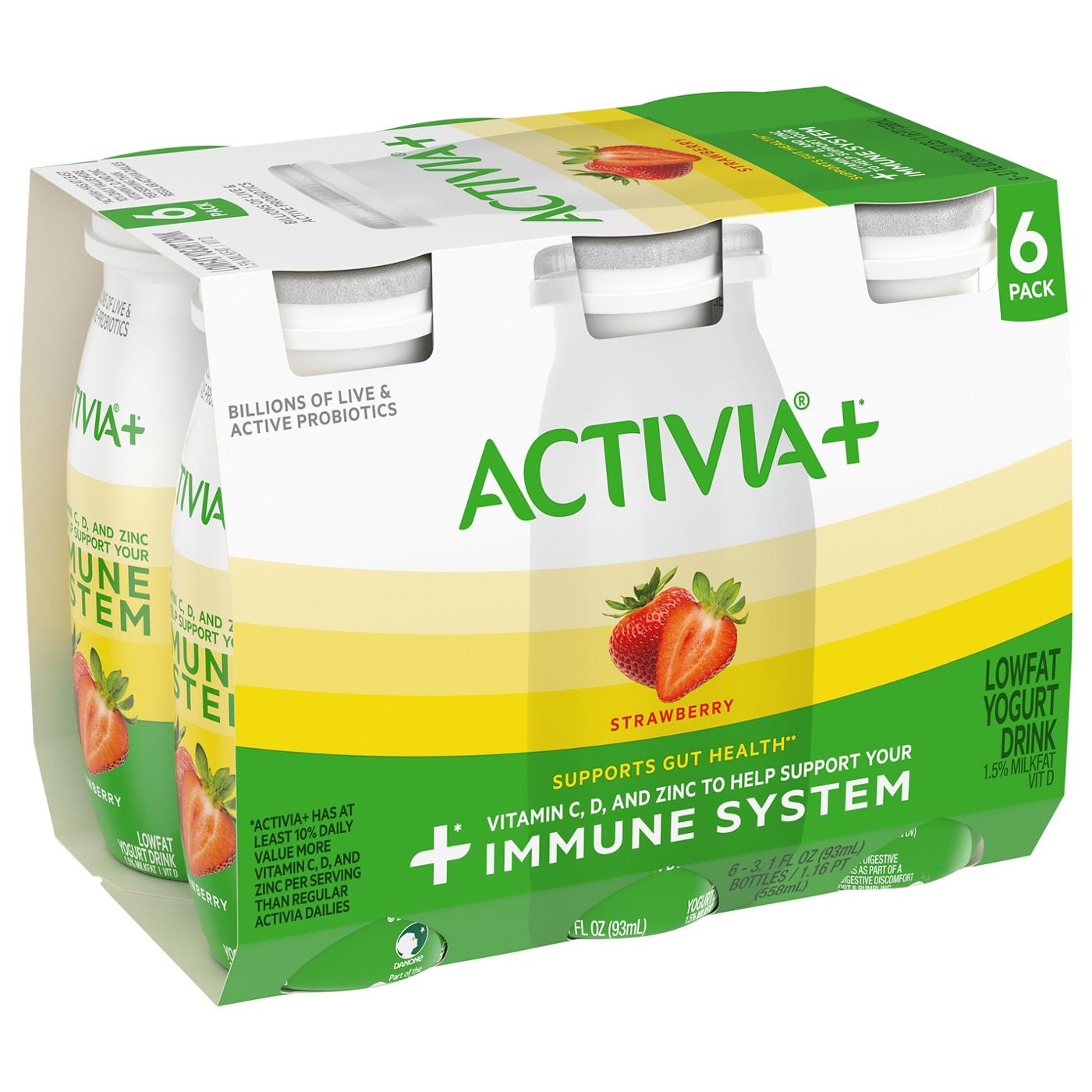 Activia + Immune System Support Strawberry Lowfat Yogurt Drink 3.1 oz