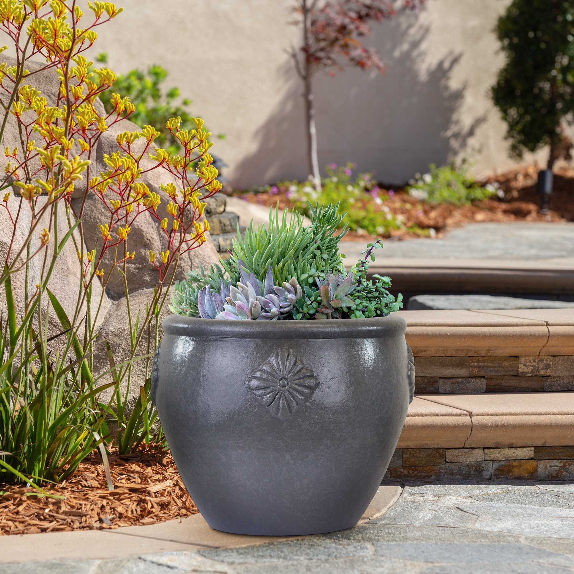 Trendspot Maravilla Bell Clay Planter - Charcoal - Shop Pots & Planters ...