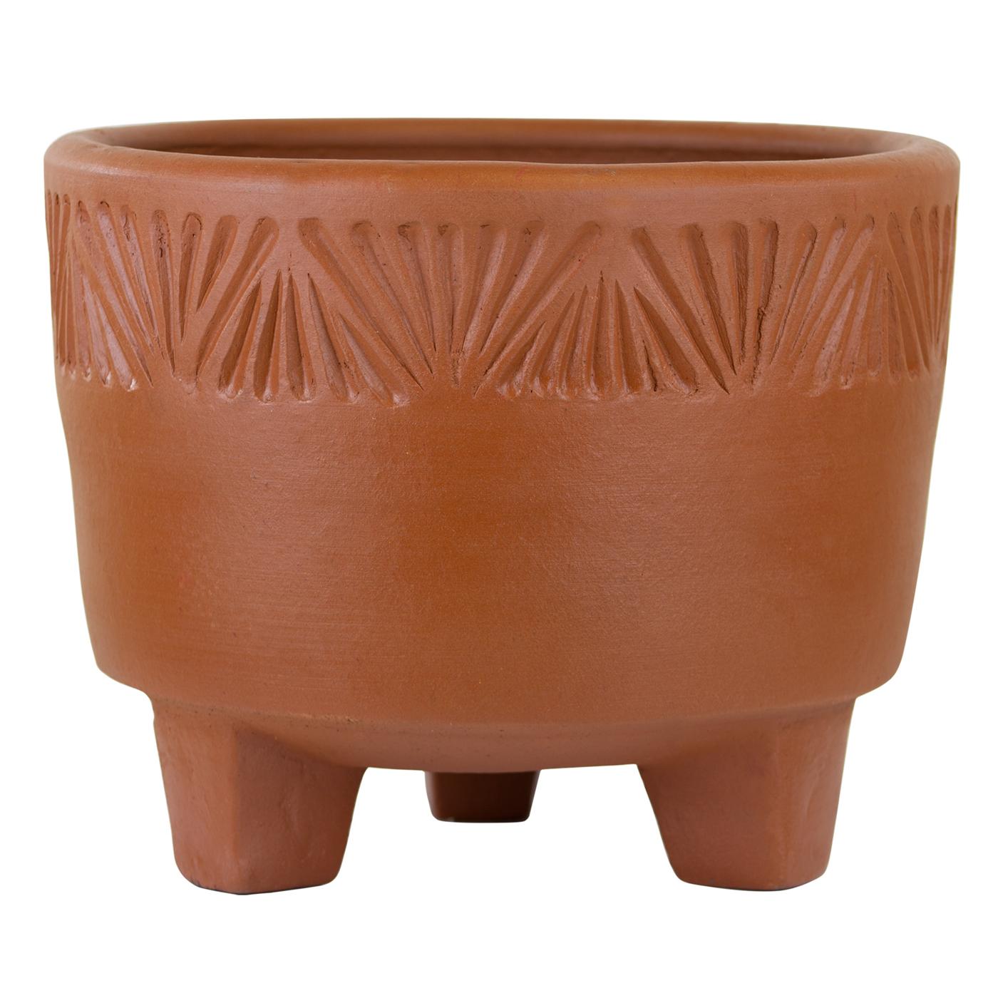 Trendspot Zona Footed Bowl Clay Planter Terracotta Shop Pots & planters at HEB