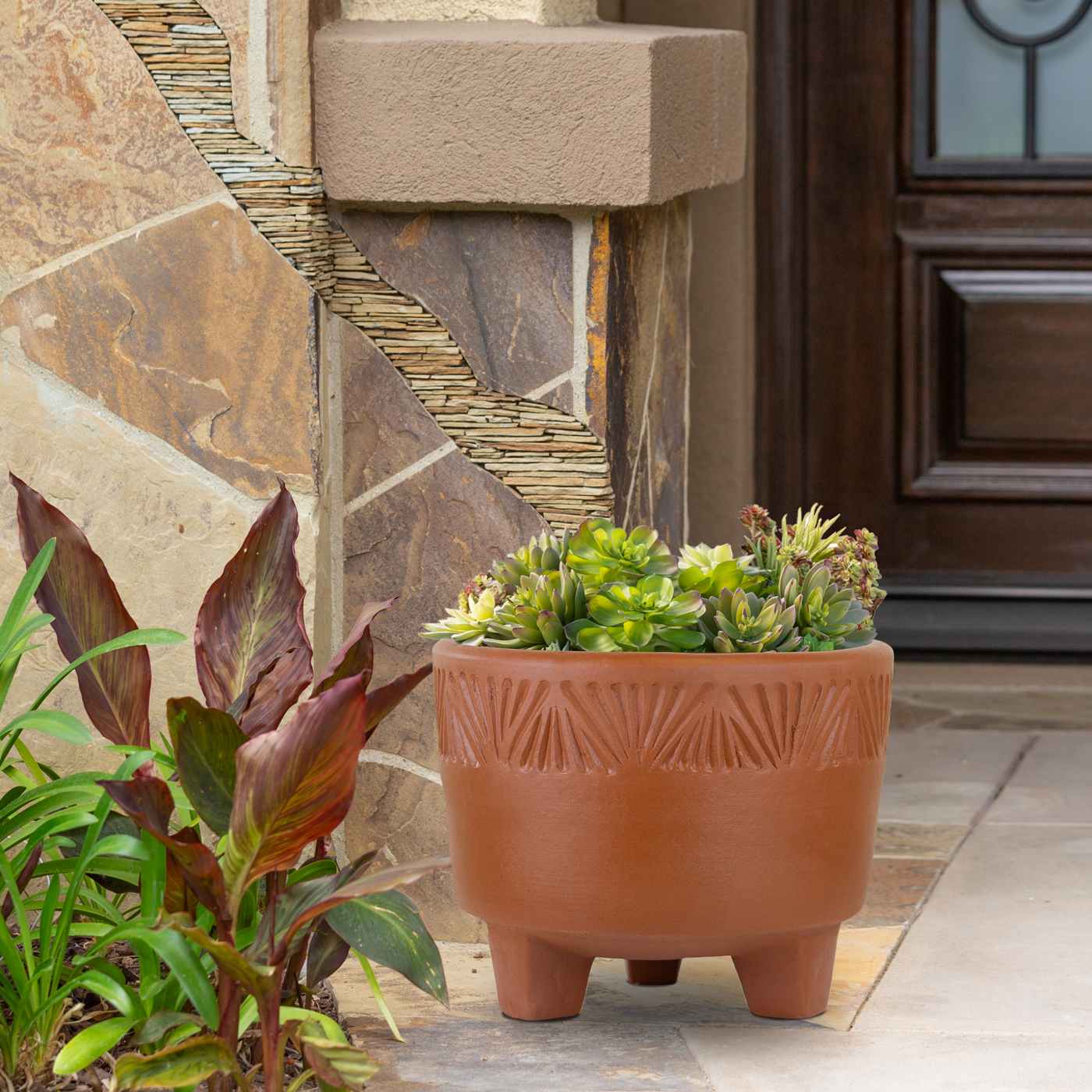 Trendspot Zona Footed Bowl Clay Planter Terracotta Shop Pots & planters at HEB