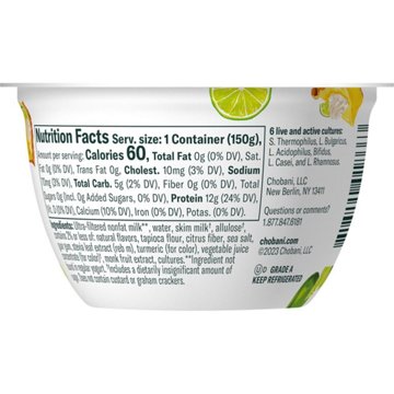 Chobani Zero Sugar Key Lime Pie Greek Yogurt