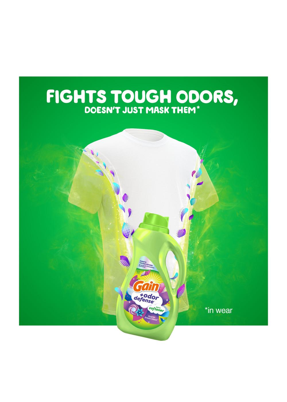 Gain Odor Defense Liquid Fabric Softener, Super Fresh Blast Scent; image 8 of 9