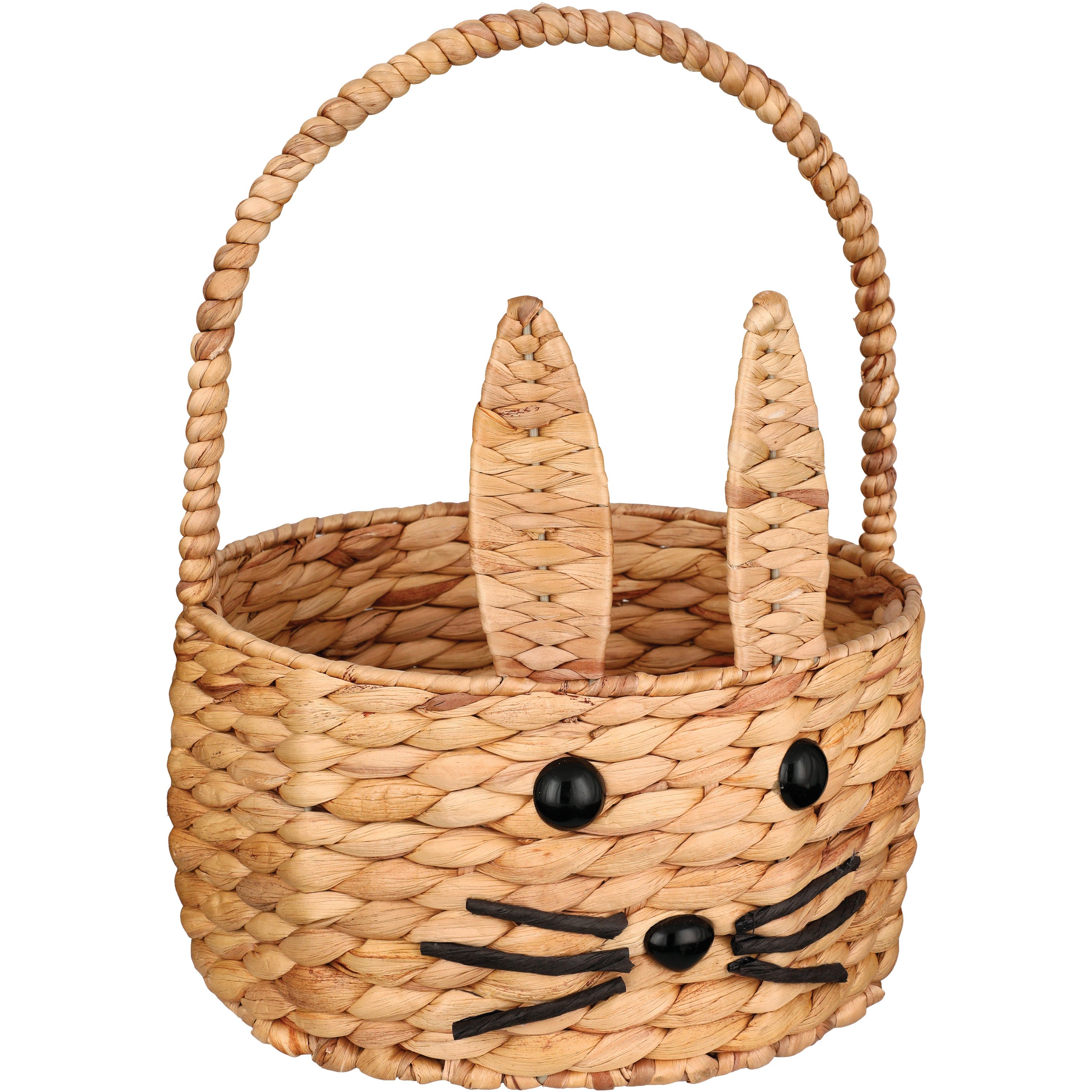 Destination Holiday Water Hyacinth Easter Basket Bunny Face Shop
