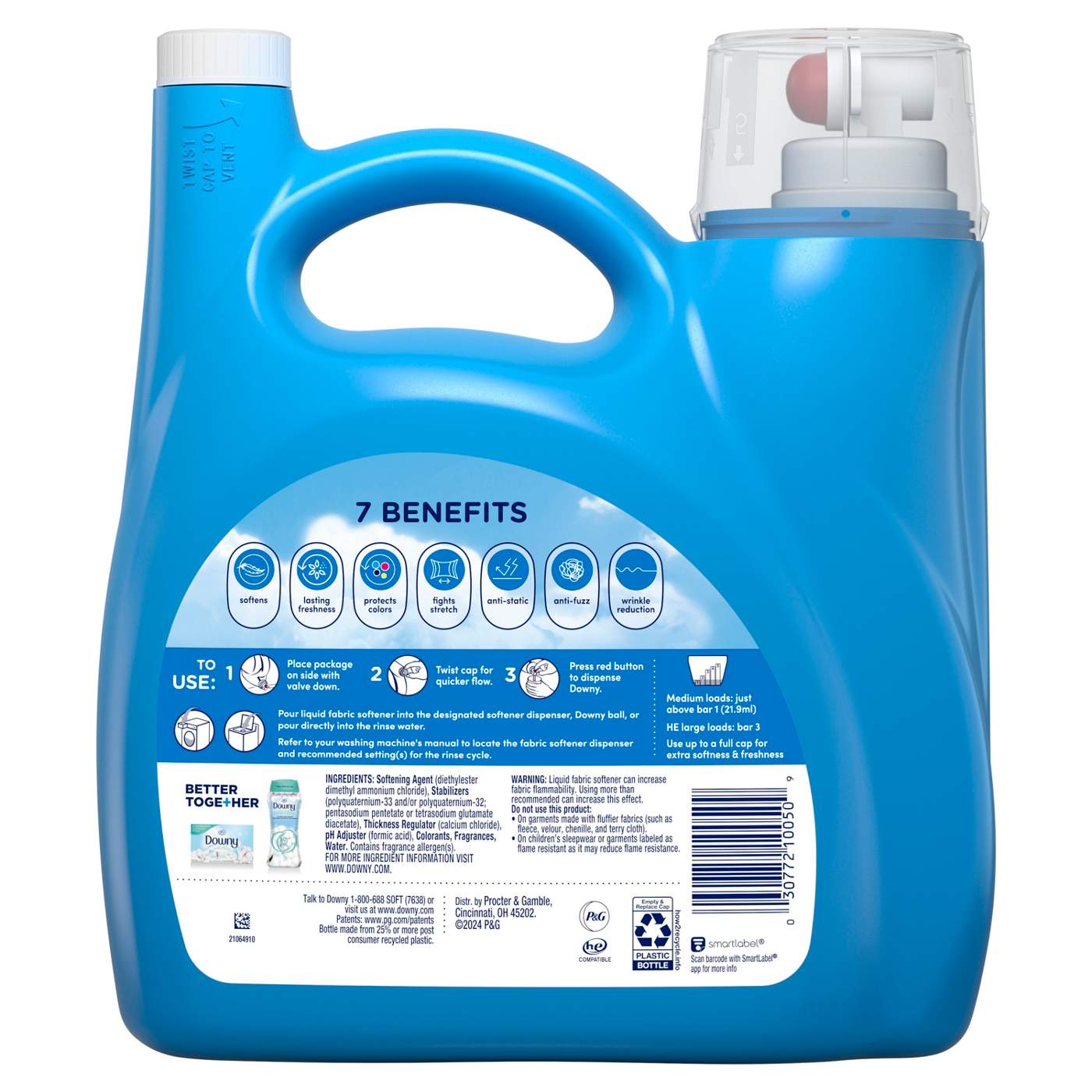 Downy Ultra HE Liquid Fabric Conditioner, 190 Loads - Clean Breeze; image 3 of 9