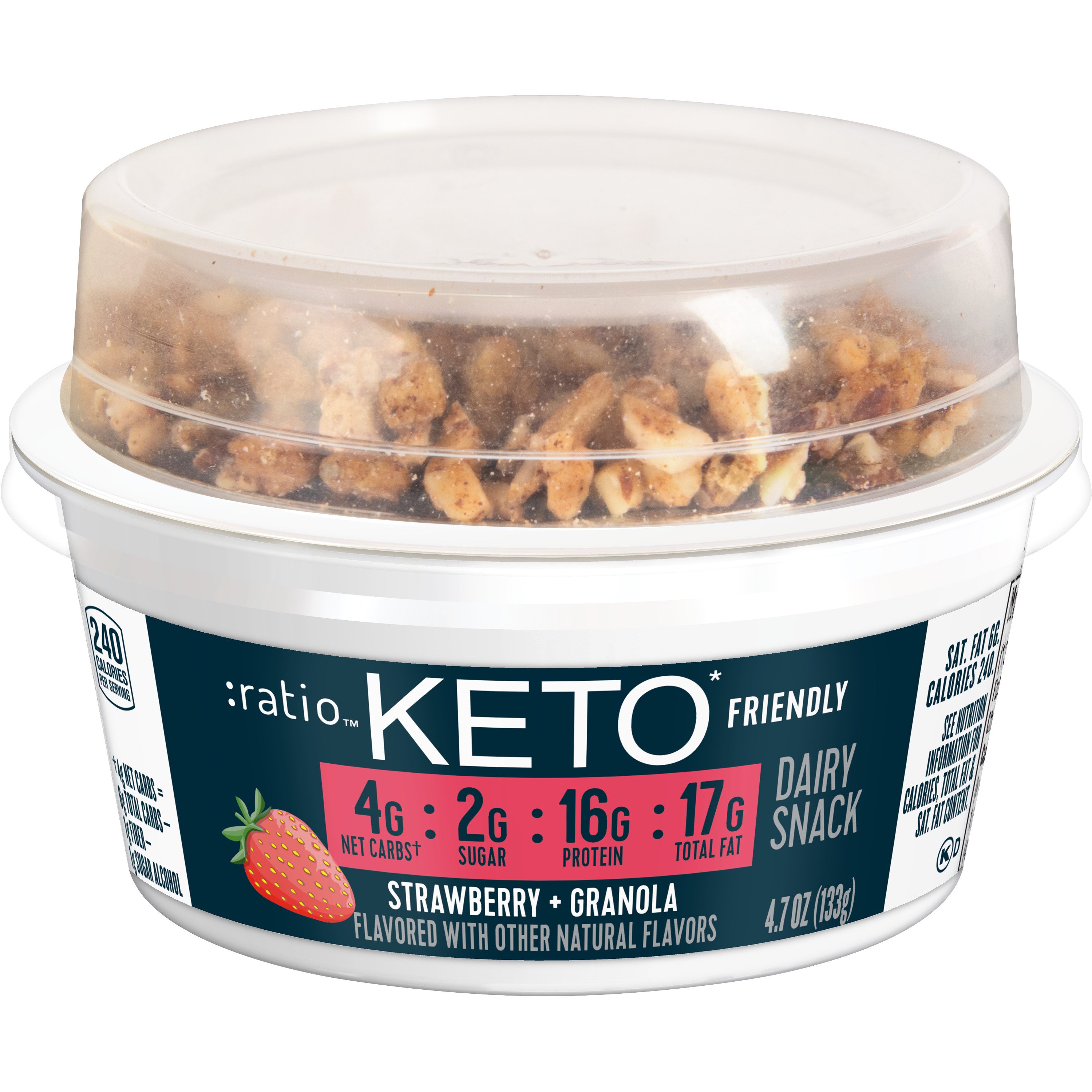 :ratio Keto Friendly Strawberry with Granola Dairy Snack - Shop Yogurt ...