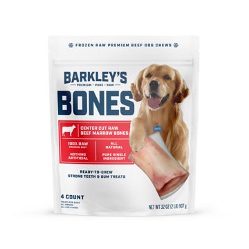 Barkley's Bag Raw Marrow Bones- Natural Dog Treats, 4 ct