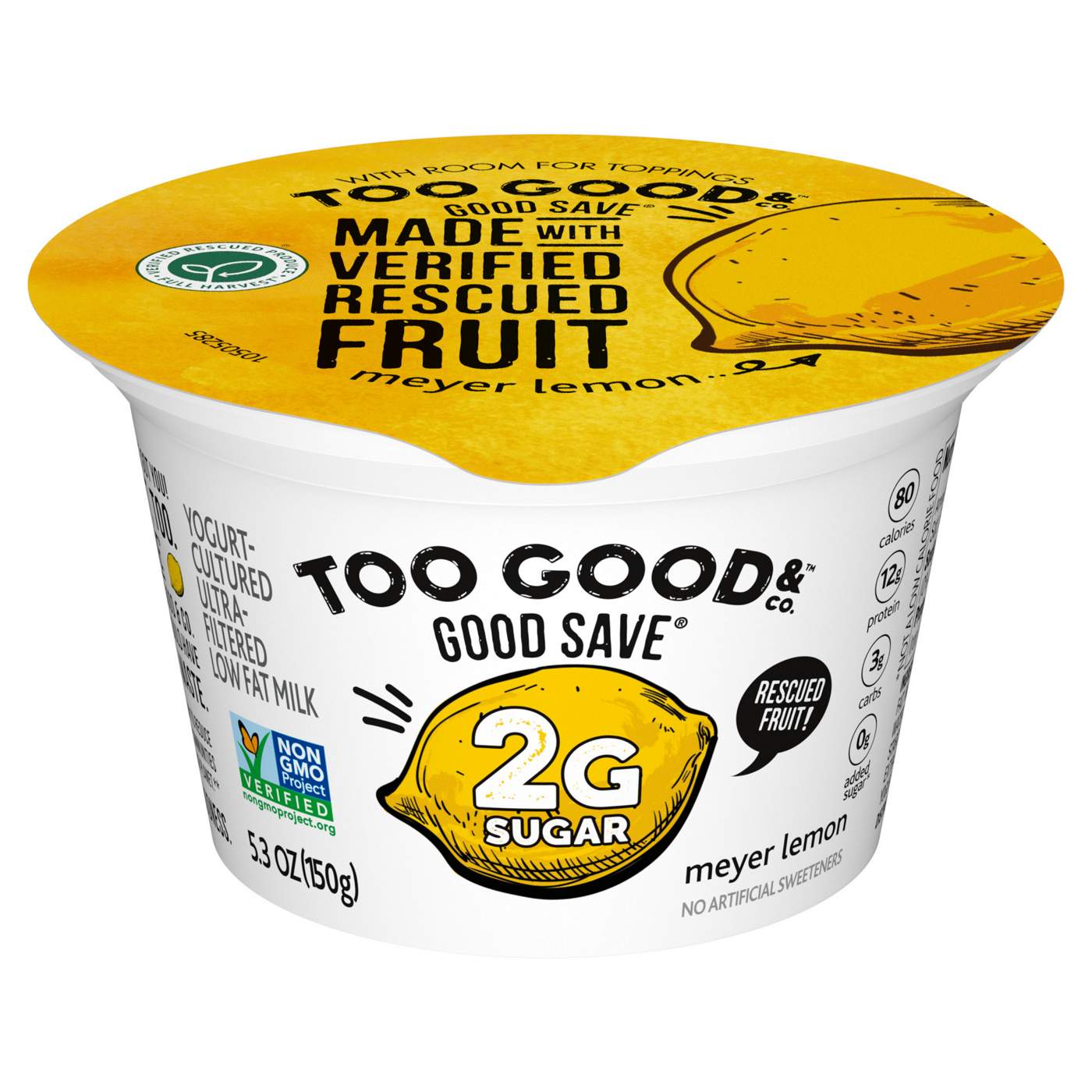 Too Good & Co. Good Save Lower Sugar Yogurt - Meyer Lemon ; image 2 of 6