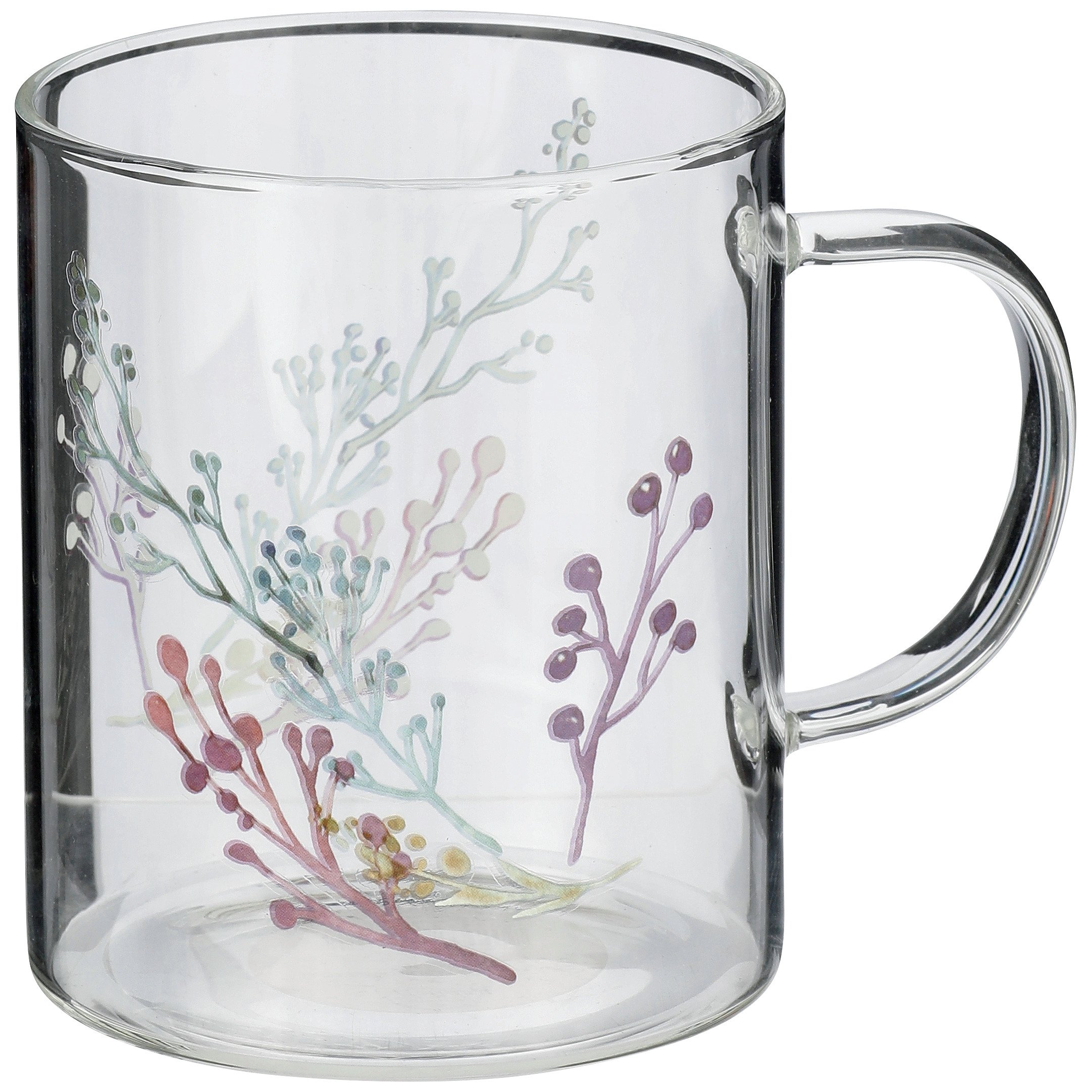 Destination Holiday Floral Glass Mug Clear Shop Glasses & Mugs at HEB