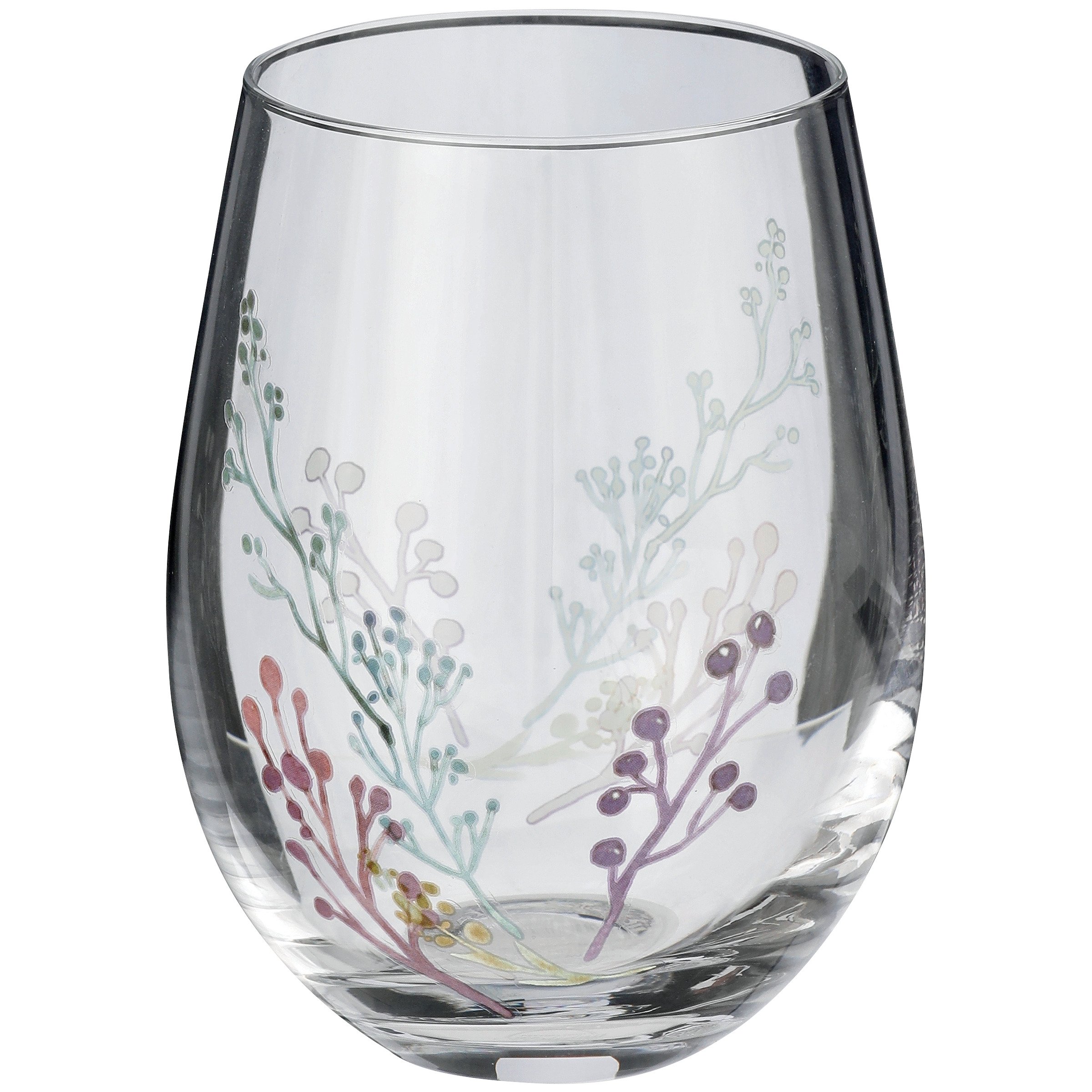 Destination Holiday Floral Stemless Wine Glass Shop Glasses & Mugs at