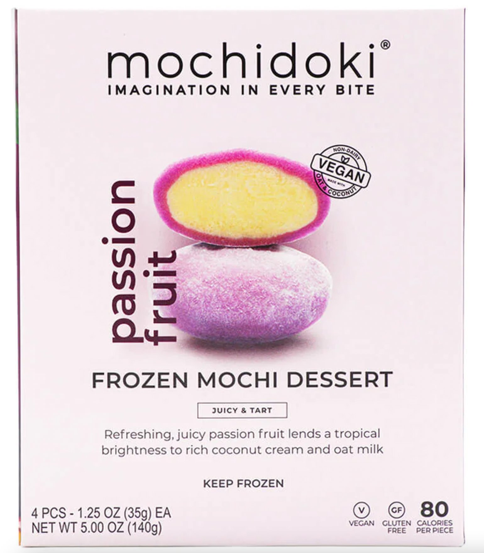 Mochidoki Vegan Passion Fruit Mochi Dessert, 4 ct | Central Market