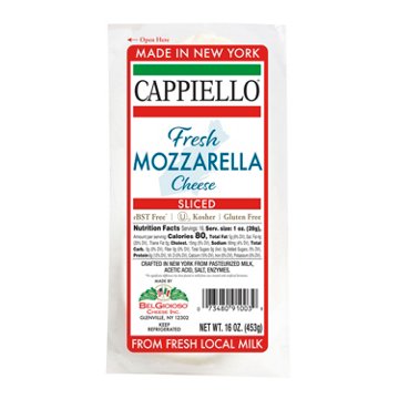 Cappiello Fresh Sliced Mozzarella Cheese Log, 16 oz