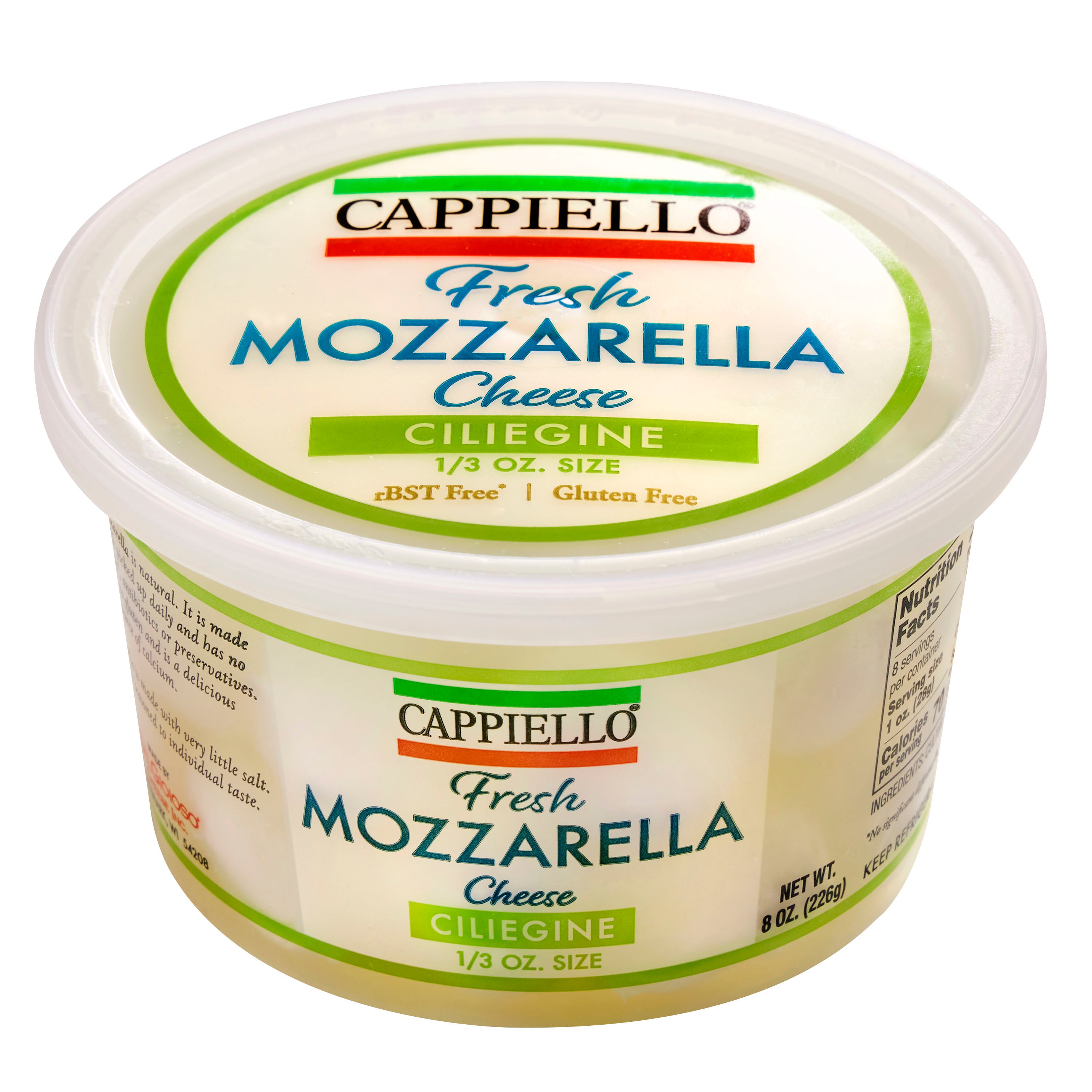Cappiello Ciliegine Mozzarella Cheese, 8 oz