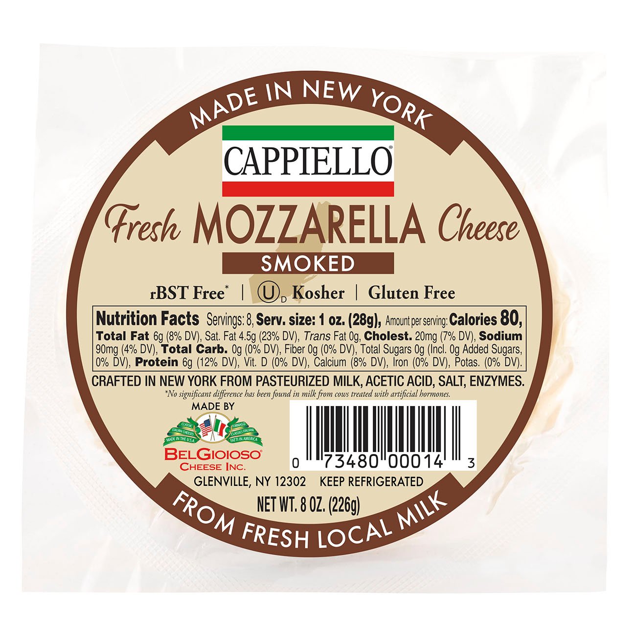 Cappiello Smoked Mozzarella Cheese Ball, 8 oz