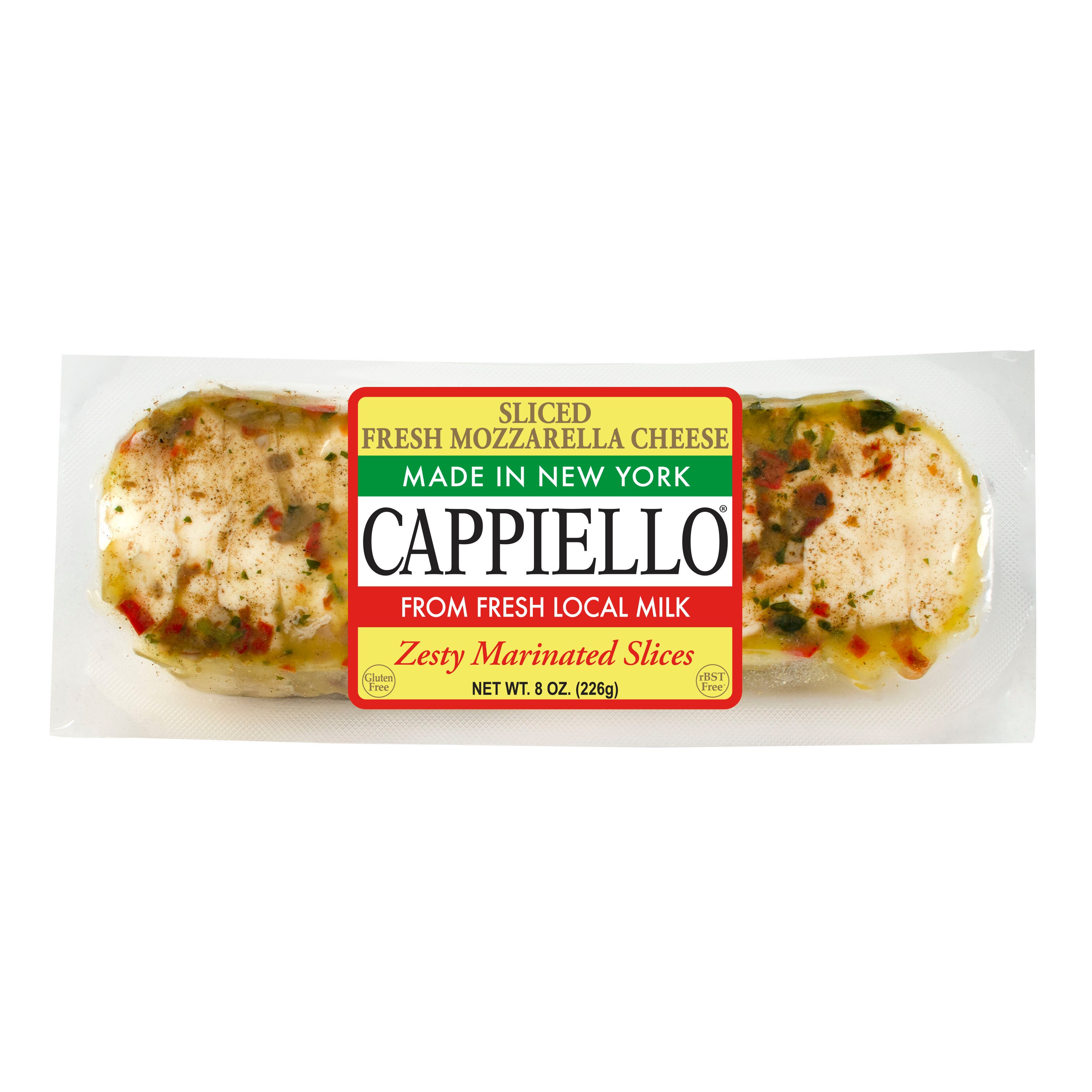 Cappiello Zesty Marinated Mozzarella Sliced Cheese Log, 8 oz