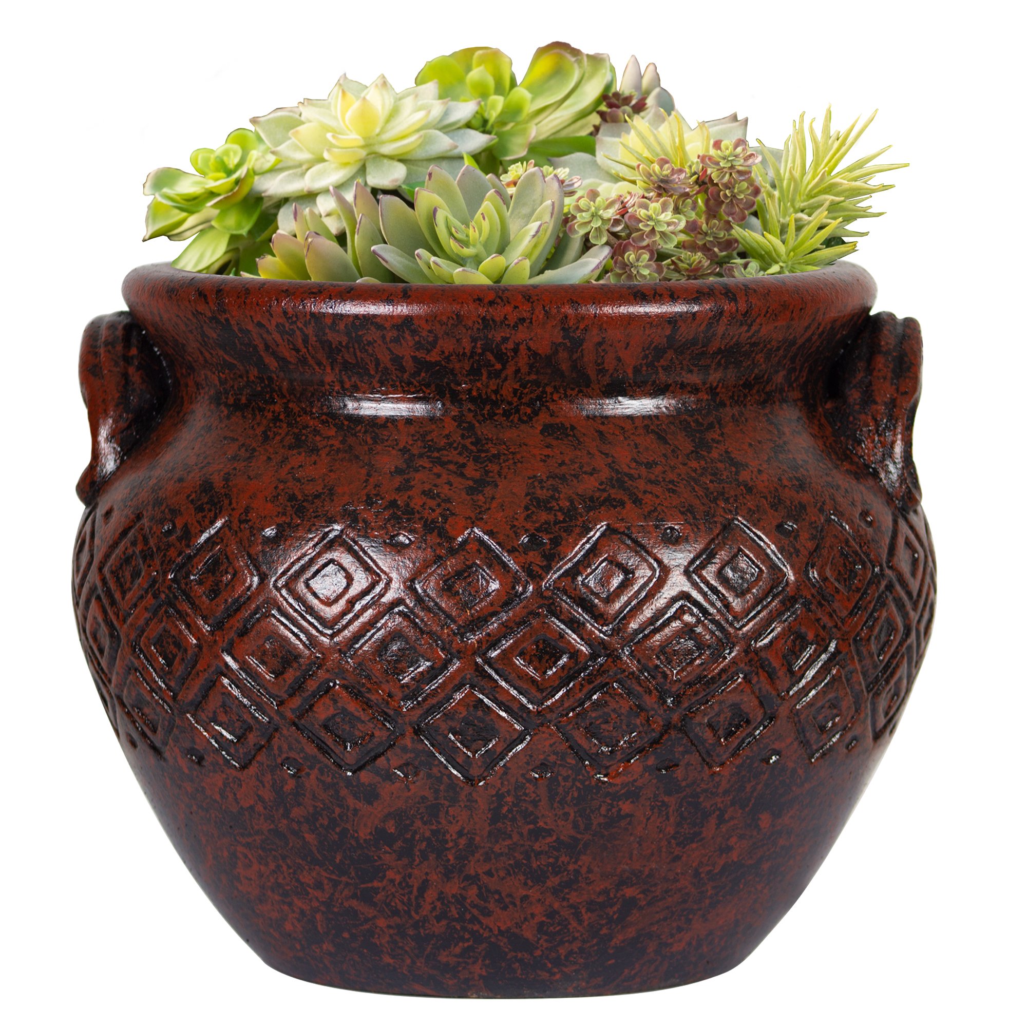 Trendspot Tulum Bean Pot Clay Planter - - Red - Shop Pots & Planters At ...