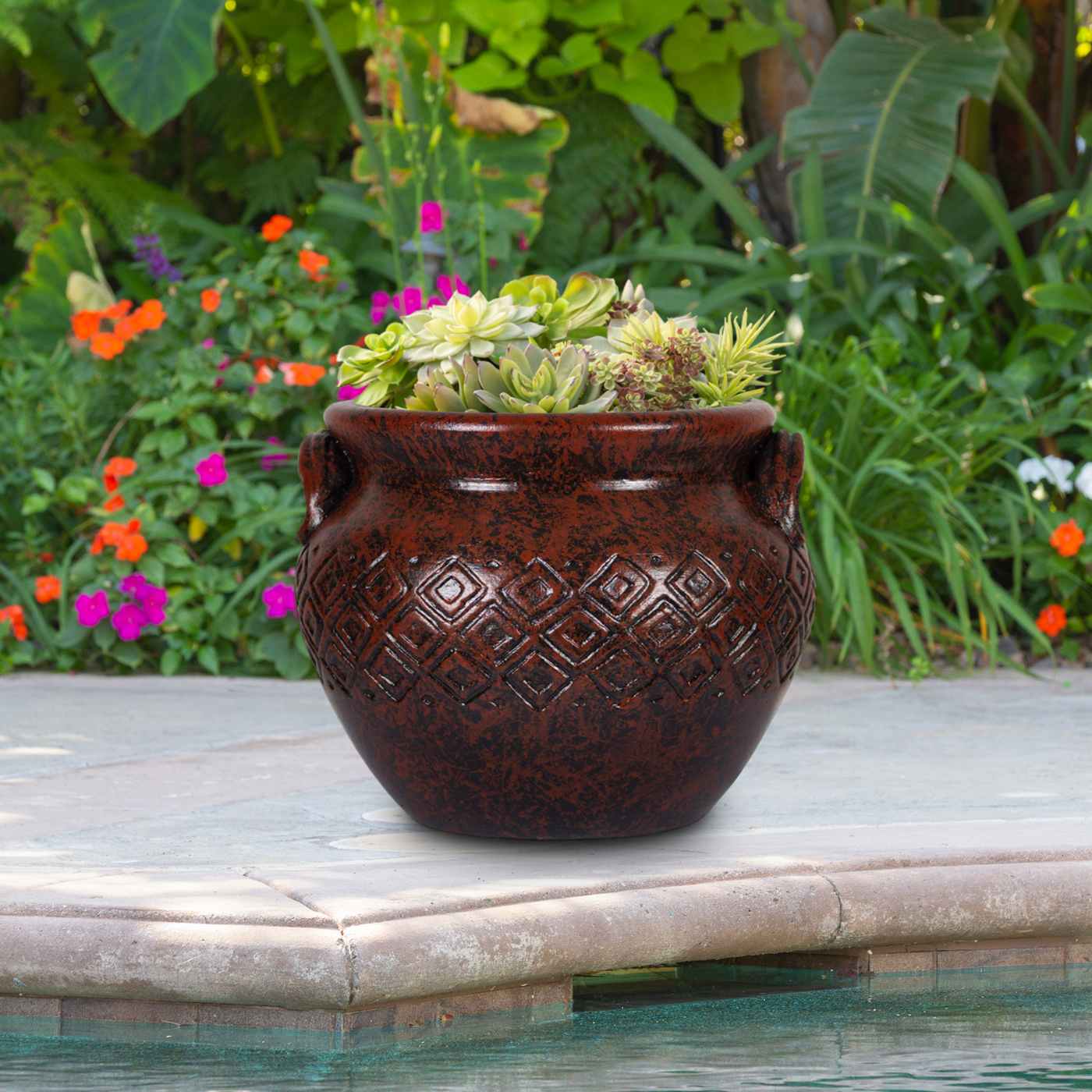 Trendspot Tulum Bean Pot Clay Planter -  - Red; image 4 of 5