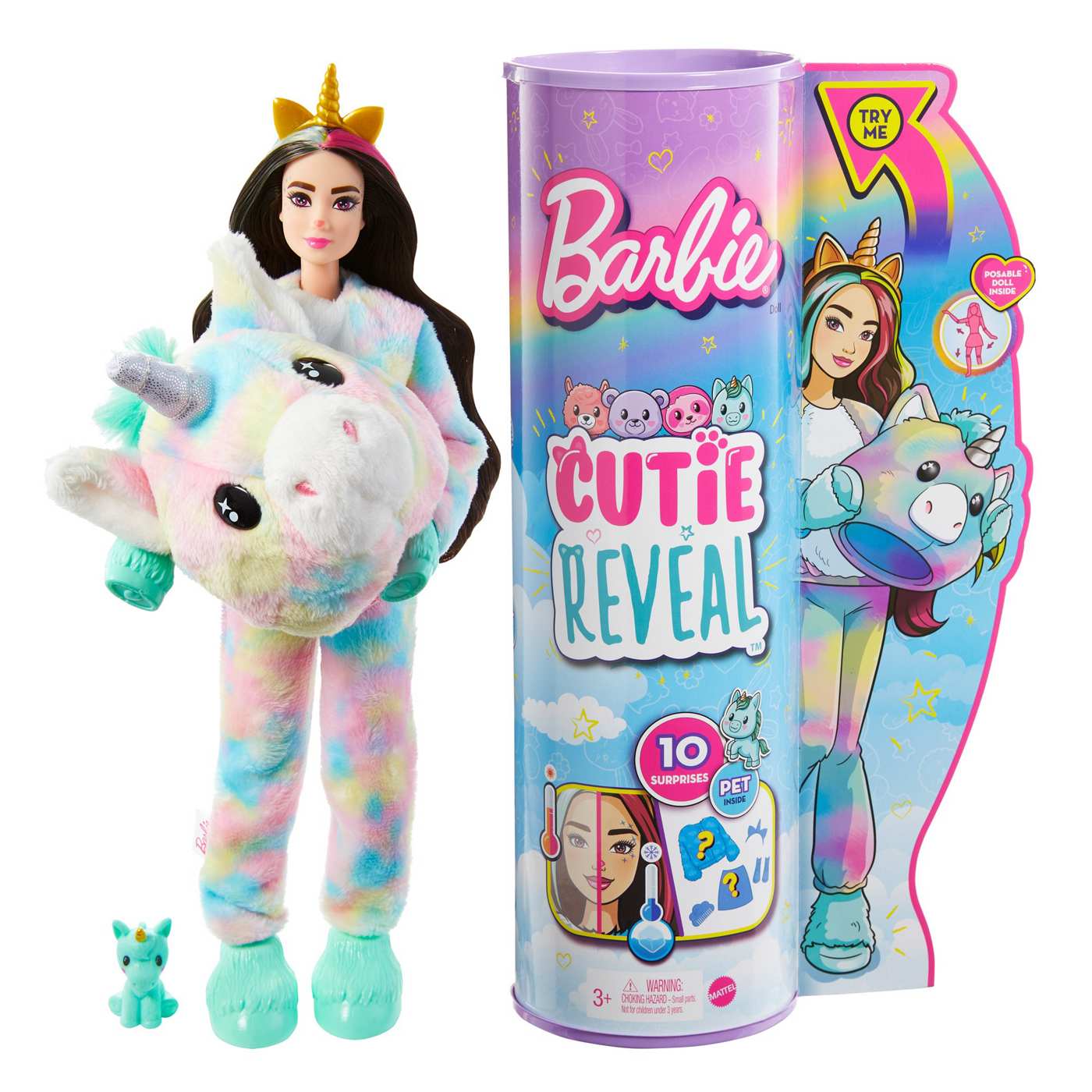 Barbie Cutie Reveal Fantasy Series Doll with Unicorn Plush Costume; image 2 of 3