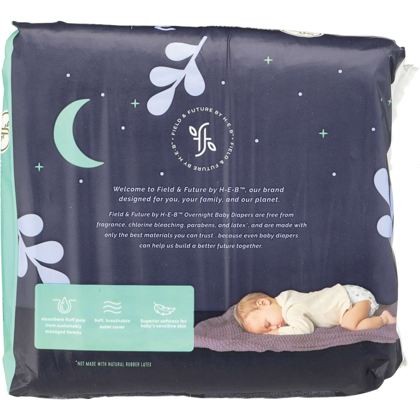 Field & Future by H-E-B Small Pack Baby Overnight Diapers - Size 3; image 2 of 2