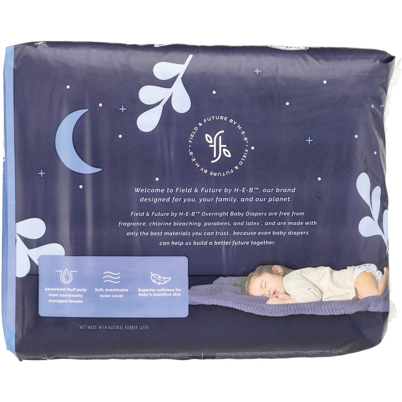 Field & Future by H-E-B Small Pack Baby Overnight Diapers - Size 4; image 2 of 2