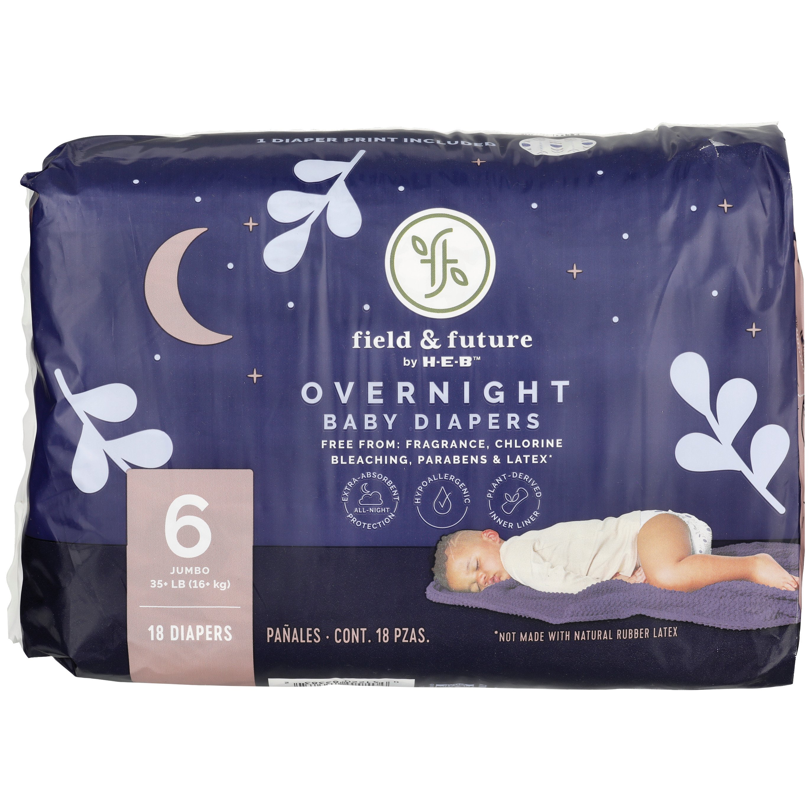 H-E-B Baby Overnight Diapers – Size 6
