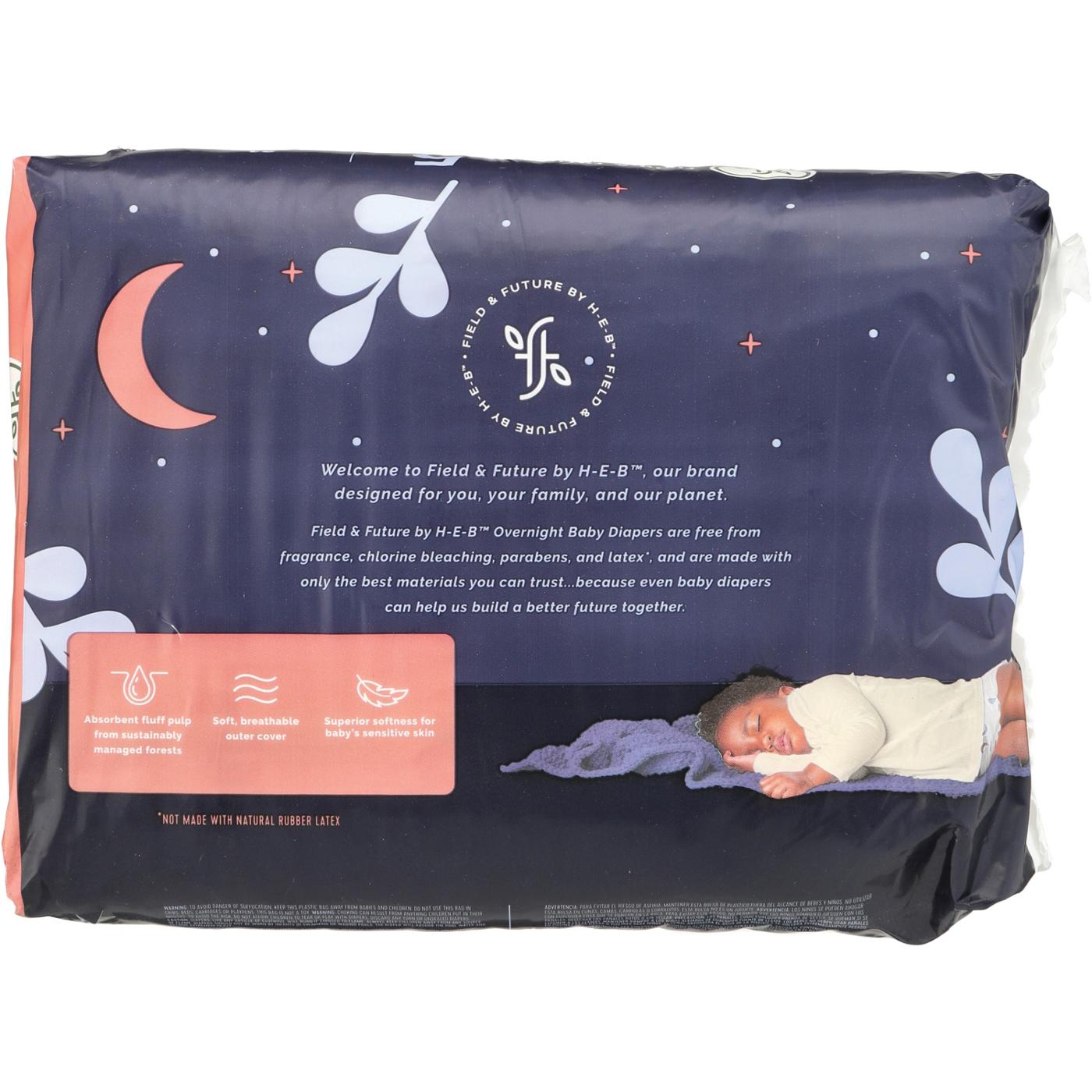 Field & Future by H-E-B Small Pack Baby Overnight Diapers - Size 5; image 2 of 2