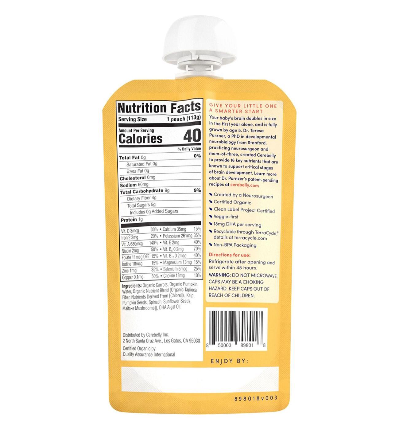 Cerebelly Organic Baby Puree Pouch - Carrot Pumpkin; image 2 of 2