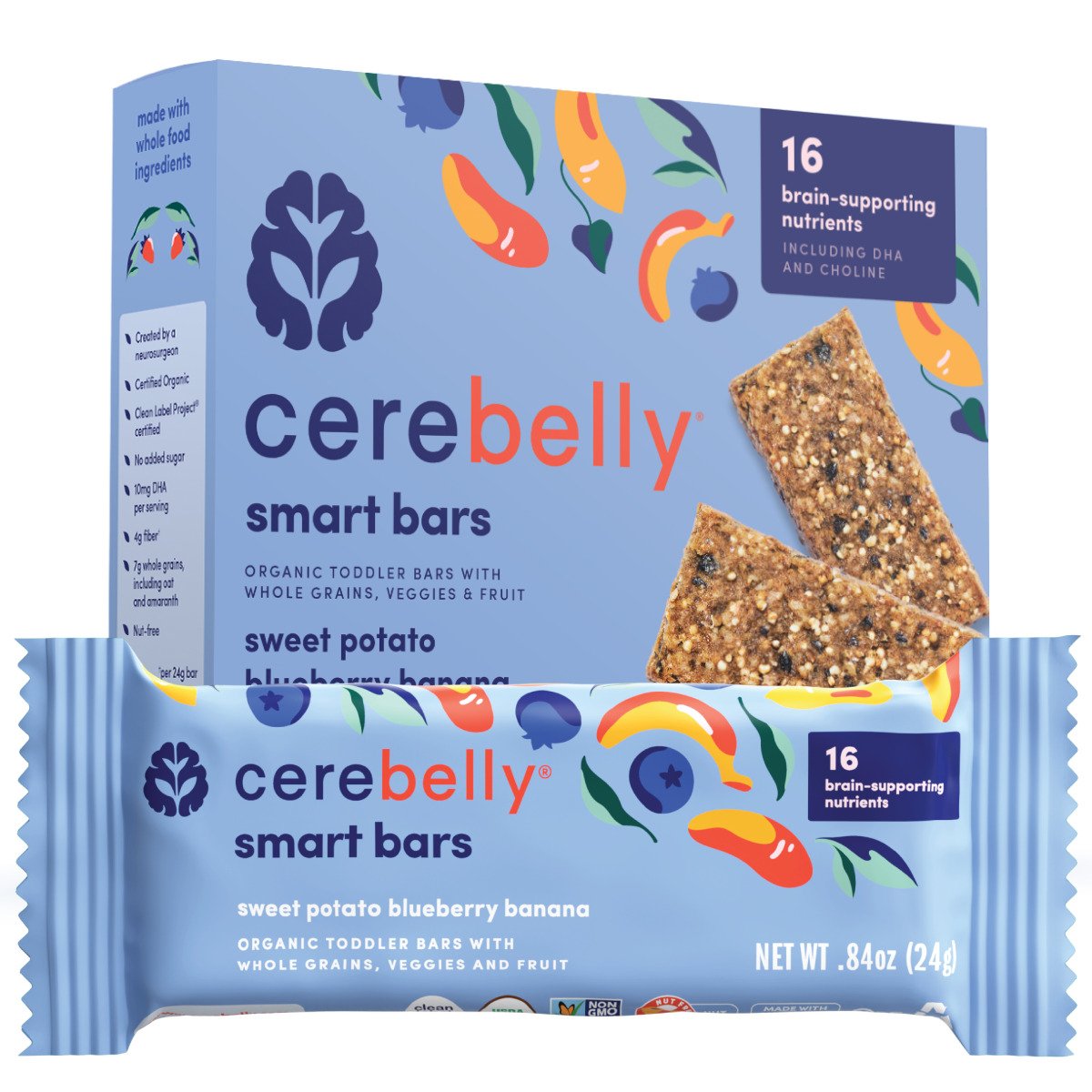 Cerebelly Smart Bars Sweet Potato Blueberry & Banana Shop Toddler