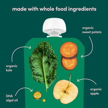 Cerebelly Organic Baby Puree Pouch - Kale Sweet Potato & Apple, 4 oz